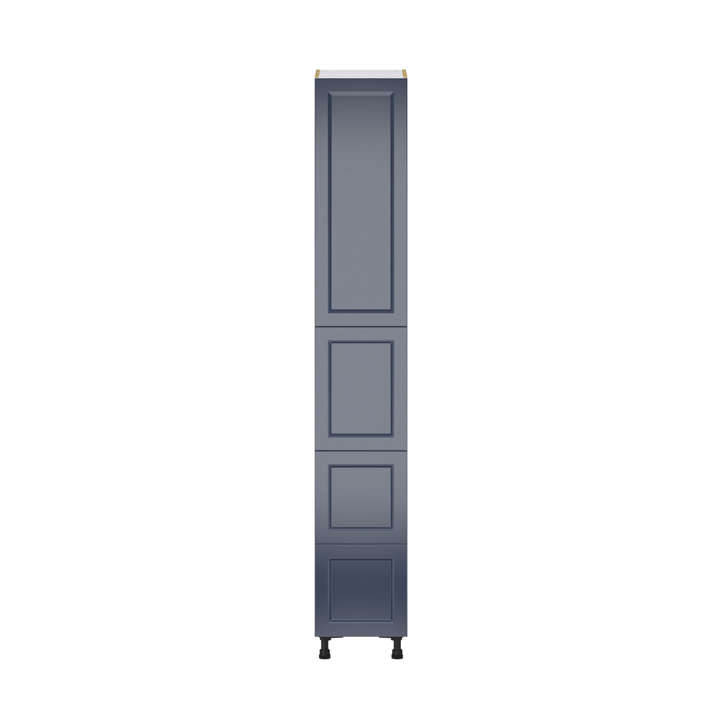 Camellia Painted Midnight Blue Recessed Assembled Pantry Cabinet 2 Doors with 2 Drawers and 2 Inner Drawers (15 in. W X 94.5 in. H X 24 in. D)