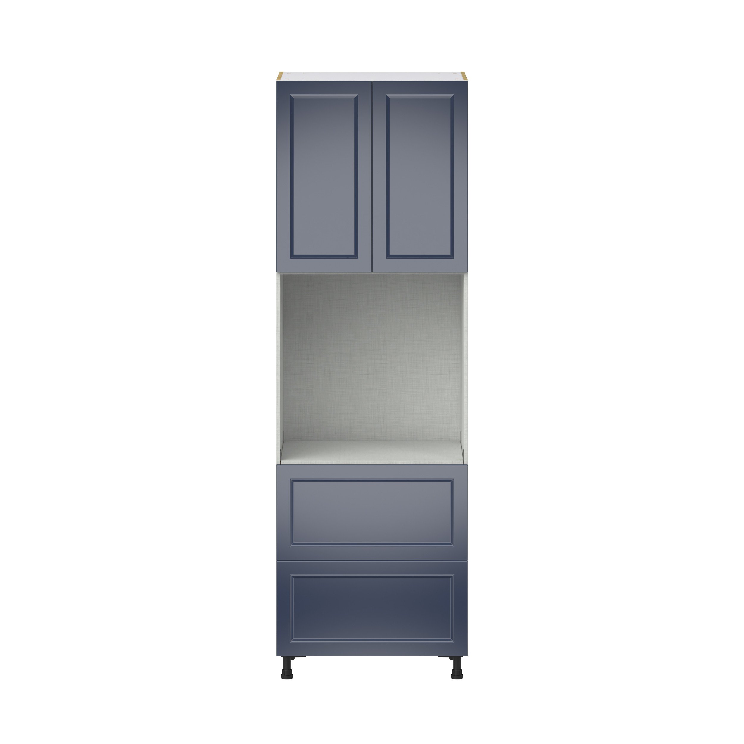 Camellia Painted Midnight Blue Recessed Assembled Pantry Single Oven Cabinet with 2 Drawer (30 in. W X 94.5 in. H X 24 in. D)