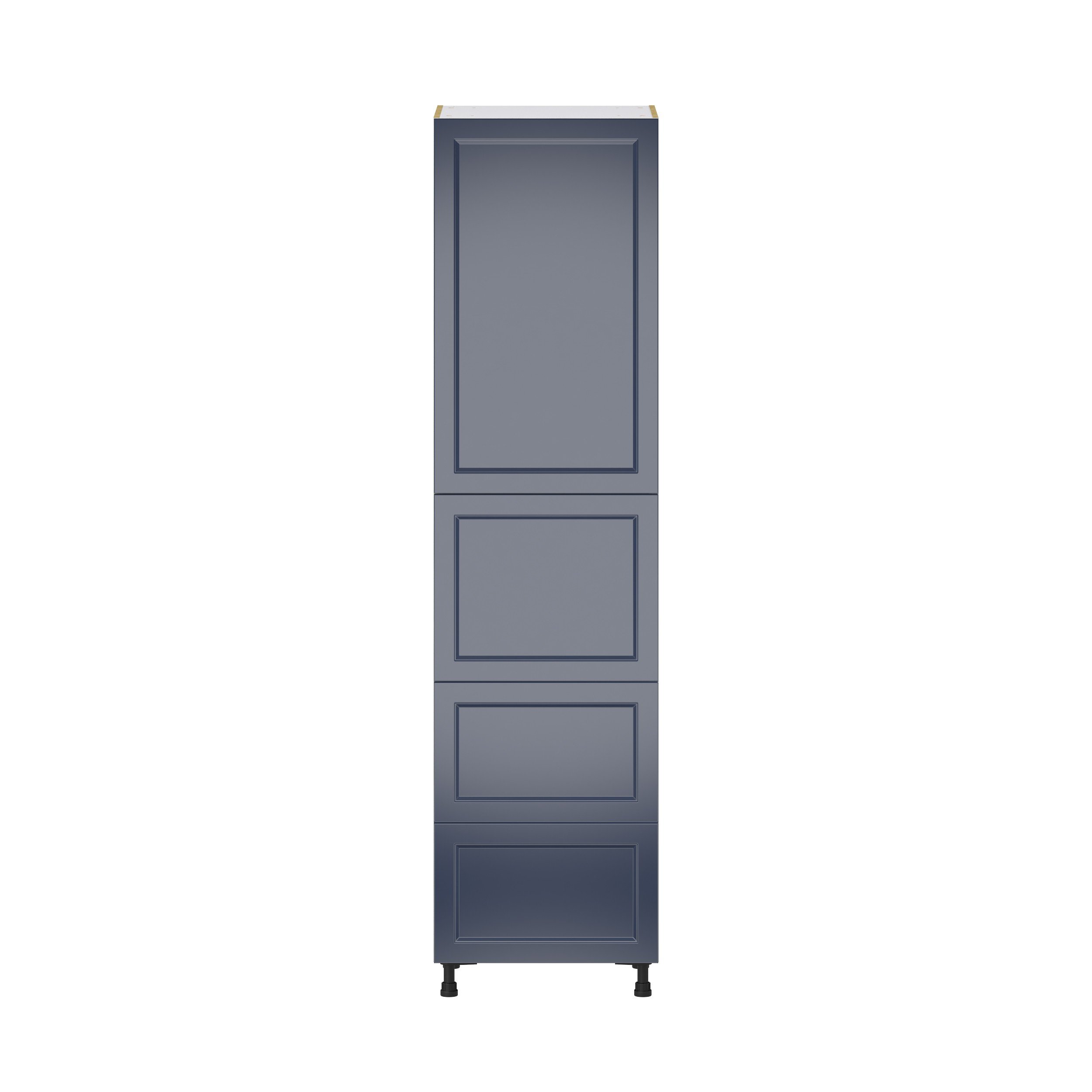 Camellia Painted Midnight Blue Recessed Assembled Pantry Cabinet 1 Doors with 2 Drawers and 2 Inner Drawers (24 in. W X 94.5 in. H X 24 in. D)