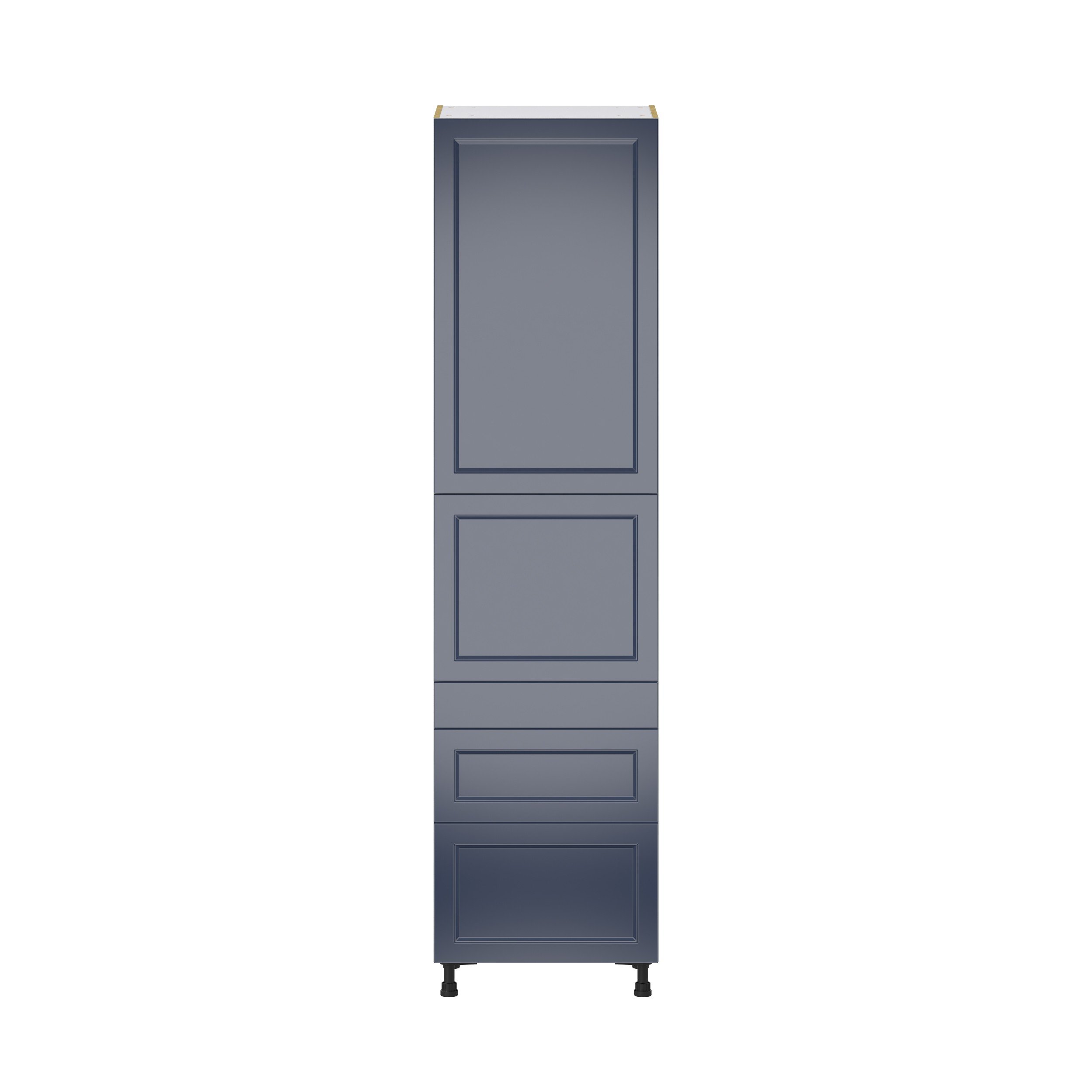 Camellia Painted Midnight Blue Recessed Assembled Pantry Cabinet with 3 Drawers and 2 Inner Drawers (24 in. W X 94.5 in. H X 24 in. D)