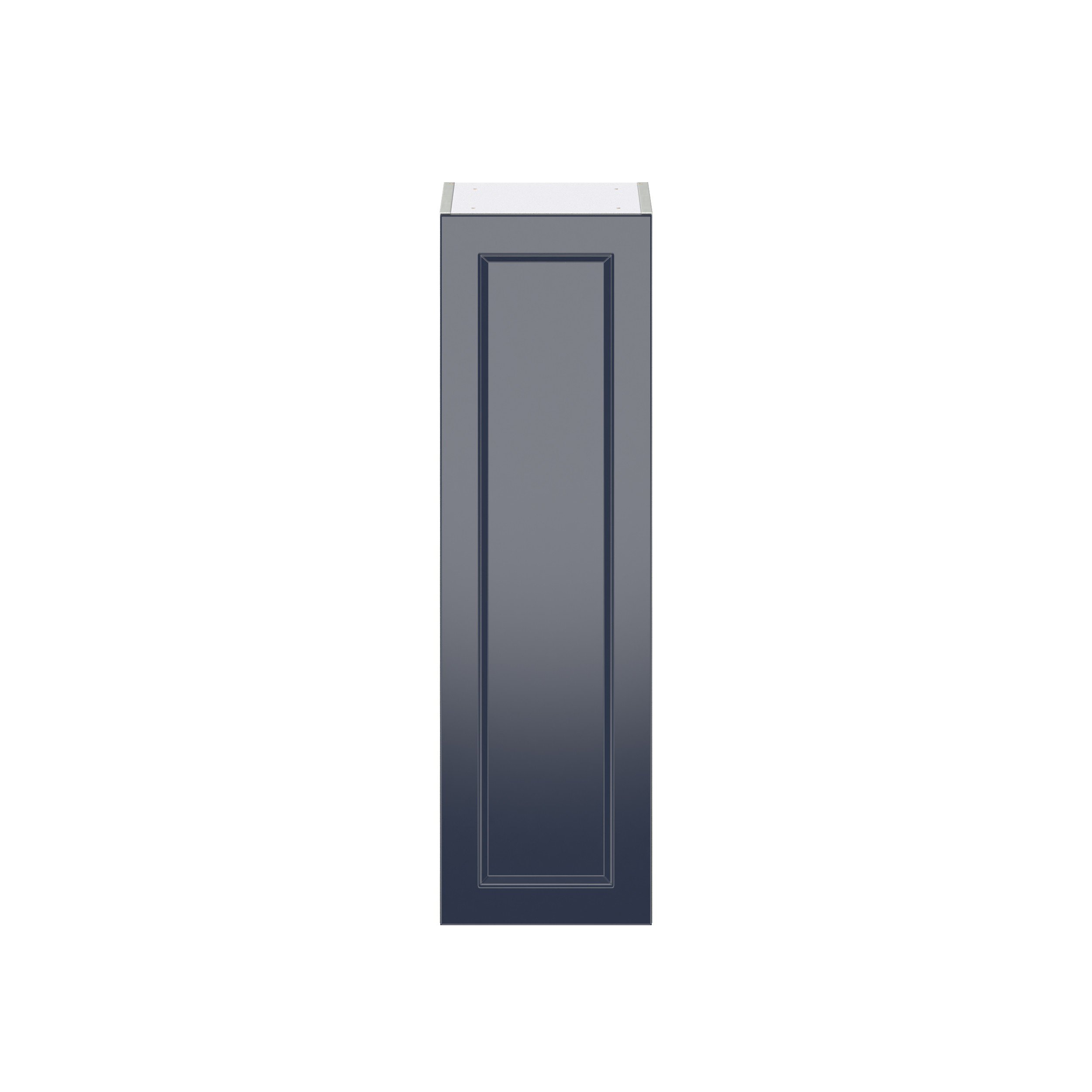 Camellia Painted Midnight Blue Recessed Assembled Wall Cabinet with Full High Door (12 in. W x 40 in. H x 14 in. D)