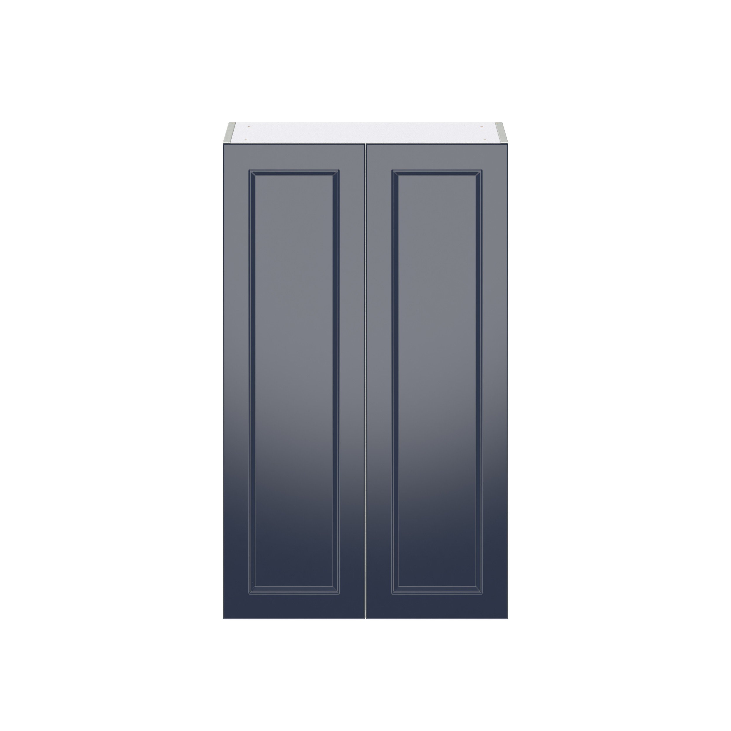 Camellia Painted Midnight Blue Recessed Assembled Wall Cabinet with 2 Full High Doors (24 in. W x 40 in. H x 14 in. D)