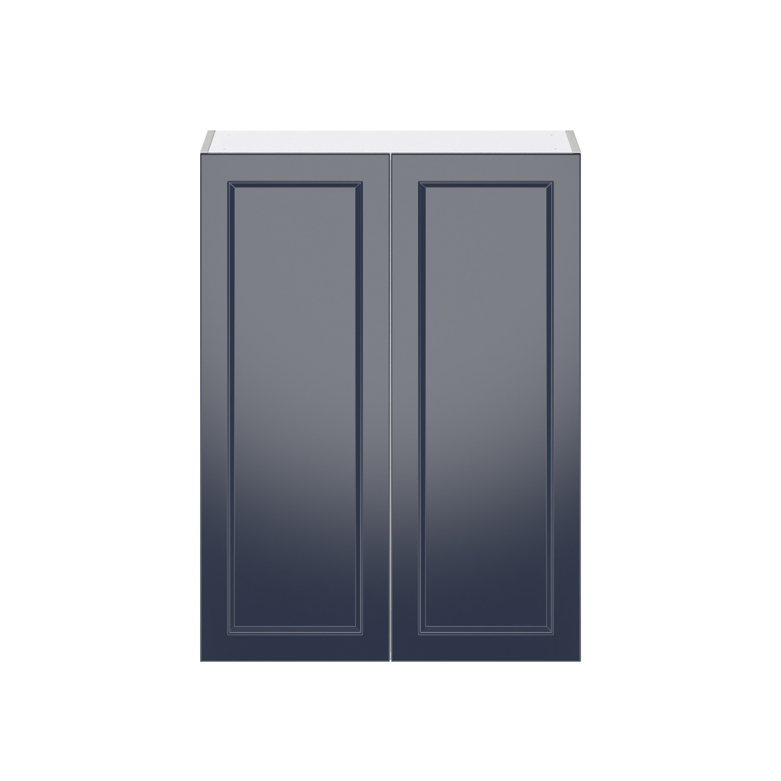 Camellia Painted Midnight Blue Recessed Assembled Wall Cabinet with 2 Full High Doors (30 in. W x 40 in. H x 14 in. D)