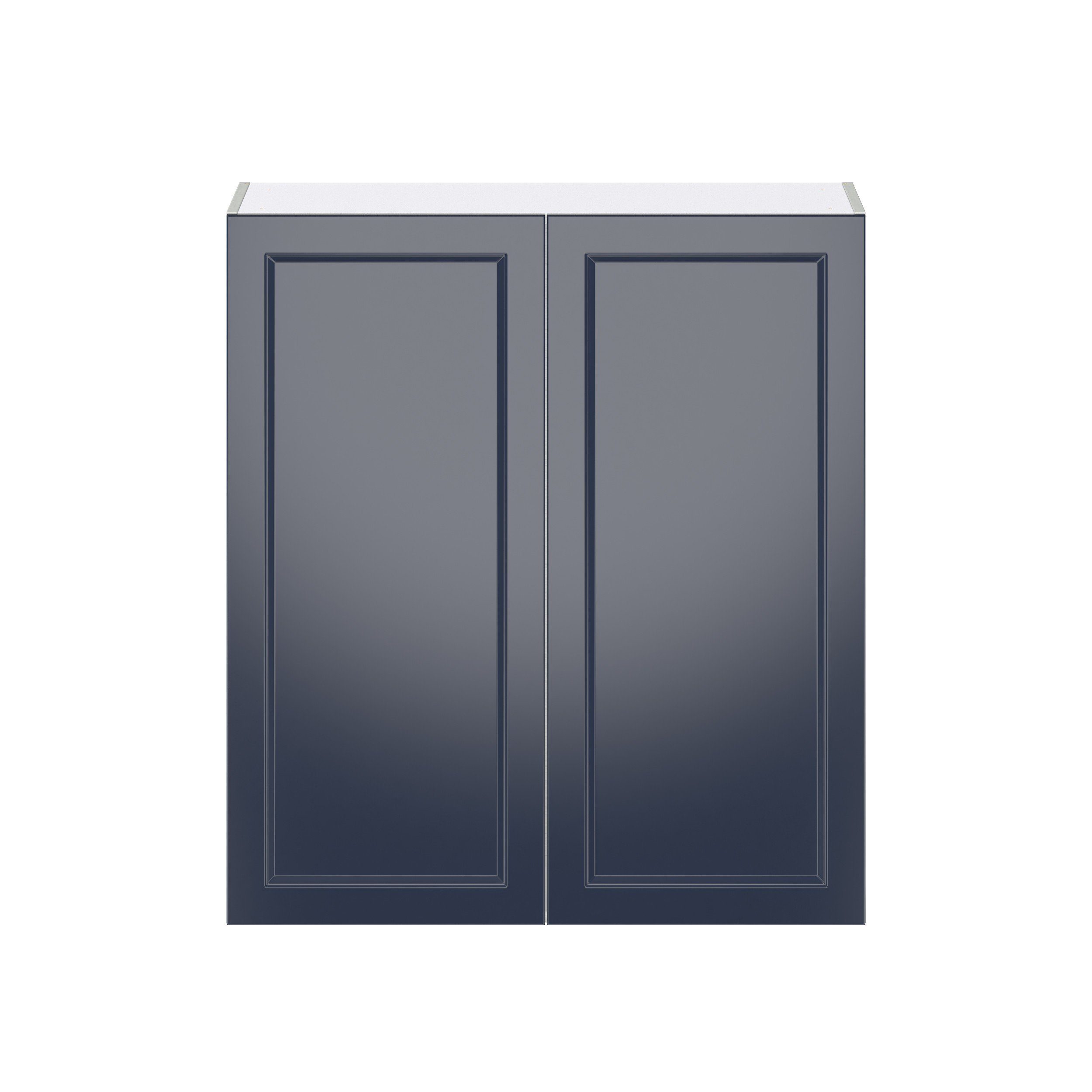 Camellia Painted Midnight Blue Recessed Assembled Wall Cabinet with 2 Full High Doors (36 in. W x 40 in. H x 14 in. D)