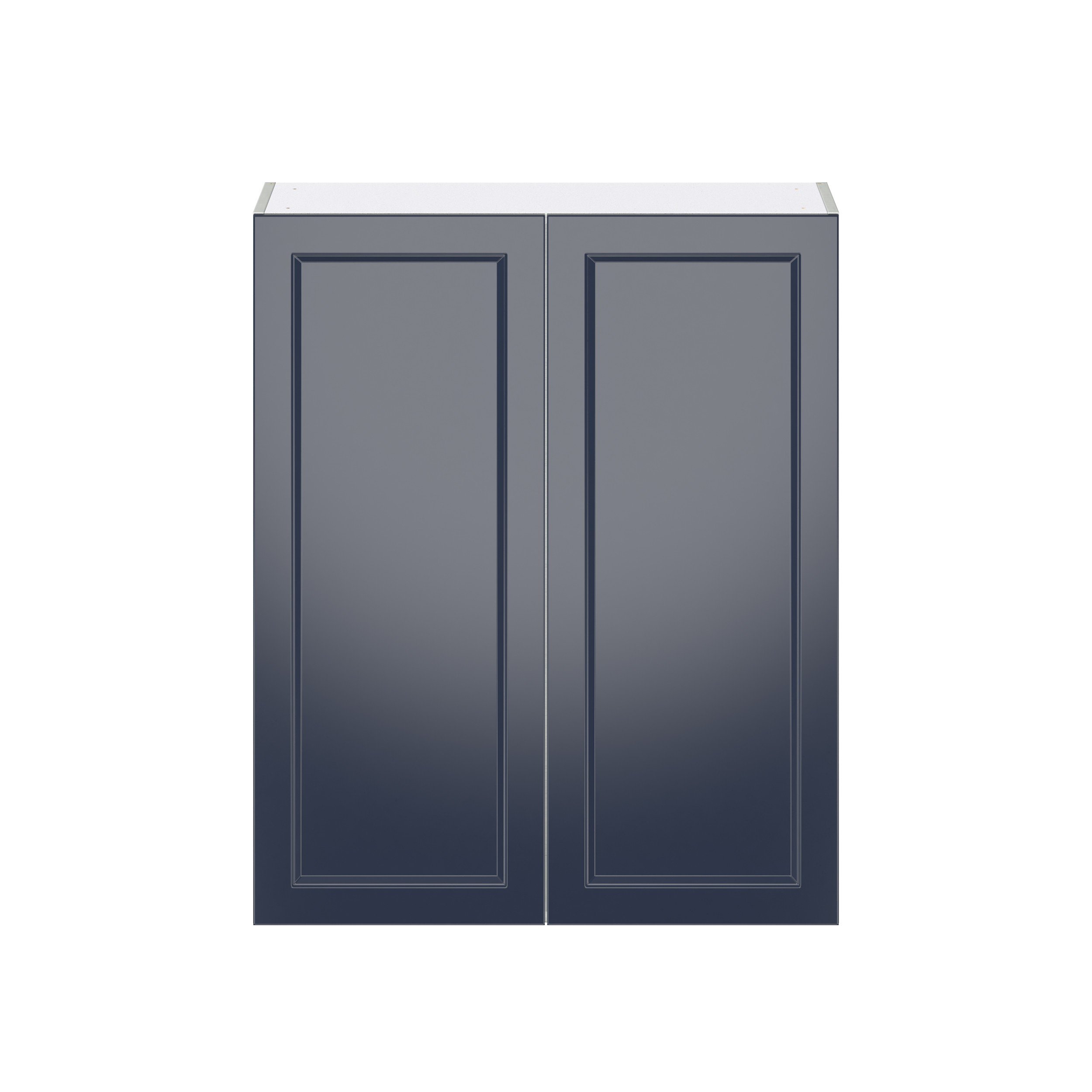 Camellia Painted Midnight Blue Recessed Assembled Wall Cabinet (33 in. W X 40 in. H X 14 in. D)