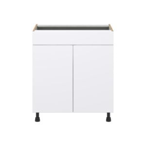 Dahlia Bright White  Shaker Assembled Sink Base Cabinet with 2 Doors and 1 False Front (30 in. W x 34.5 in. H x 24 in. D)