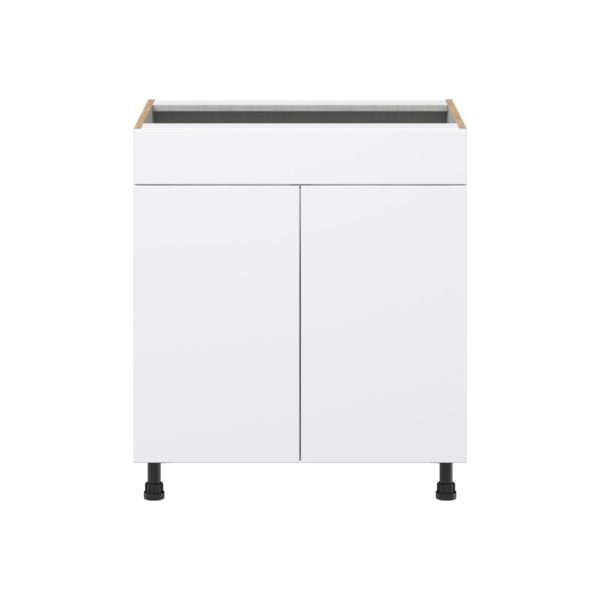 Dahlia Bright White  Shaker Assembled Sink Base Cabinet with 2 Doors and 1 False Front (30 in. W x 34.5 in. H x 24 in. D)