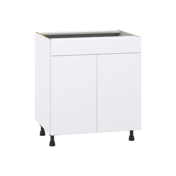 Dahlia Bright White  Shaker Assembled Sink Base Cabinet with 2 Doors and 1 False Front (30 in. W x 34.5 in. H x 24 in. D)