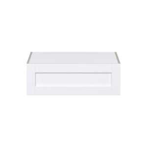 Dahlia Bright White  Shaker Assembled Deep Wall Bridge Cabinet with Lift Up Door (30 in. W X 10 in. H X 24 in. D)