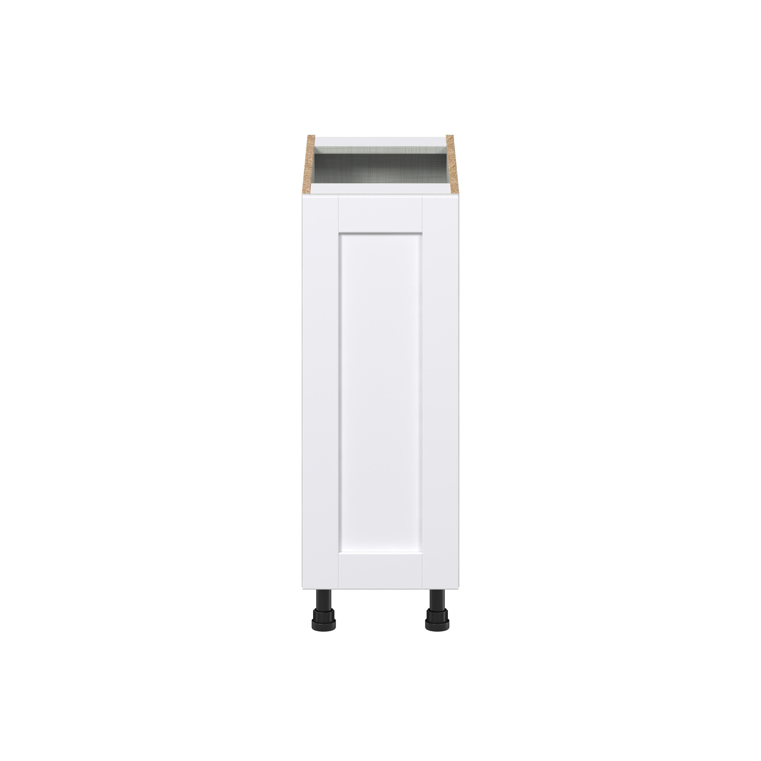 Dahlia Bright White Shaker Assembled Full High Door with Pull Out Left Spice Rack Kitchen Cabinet (12 in. W x 34.5 in. H x 24 in. D)