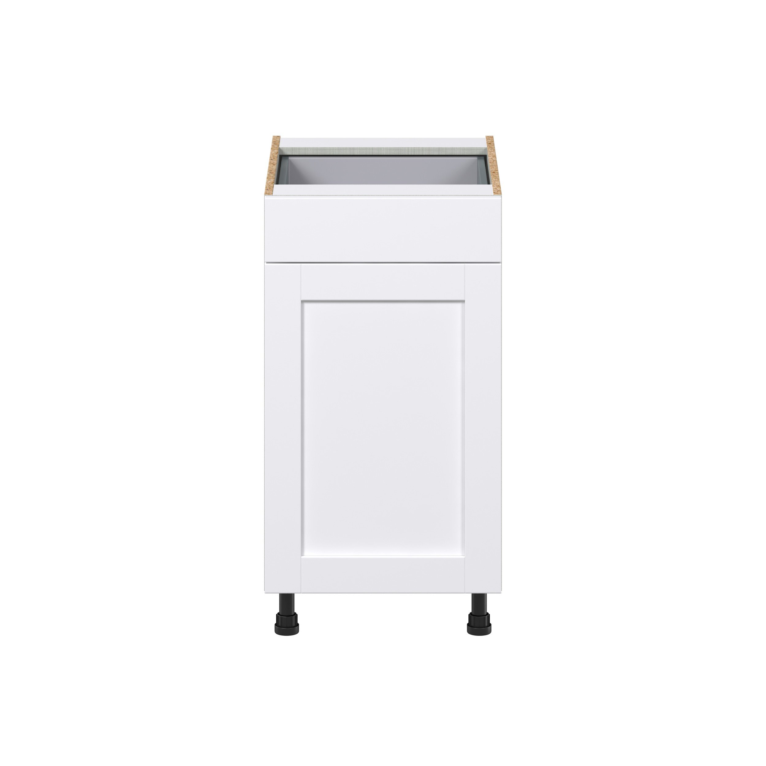 Dahlia Bright White Shaker Assembled with 1 Drawer and 2 Pull Out Waste Bin Kitchen Cabinet (18 in. W x 34.5 in. H x 24 in. D)