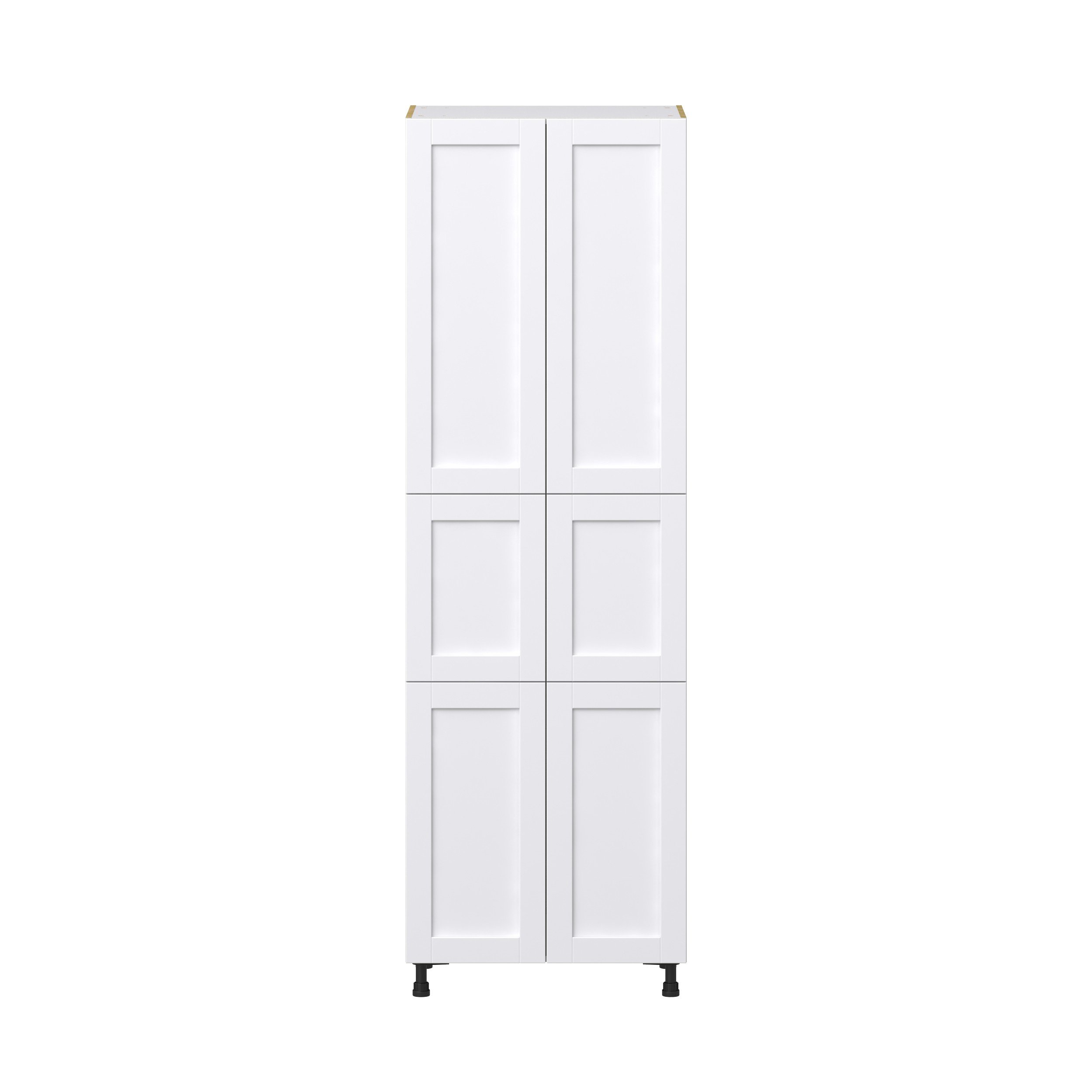 Dahlia Bright White Shaker Assembled Pantry Cabinet with 5 Shelves (30 in. W x 94.5 in. H x 24 in. D)