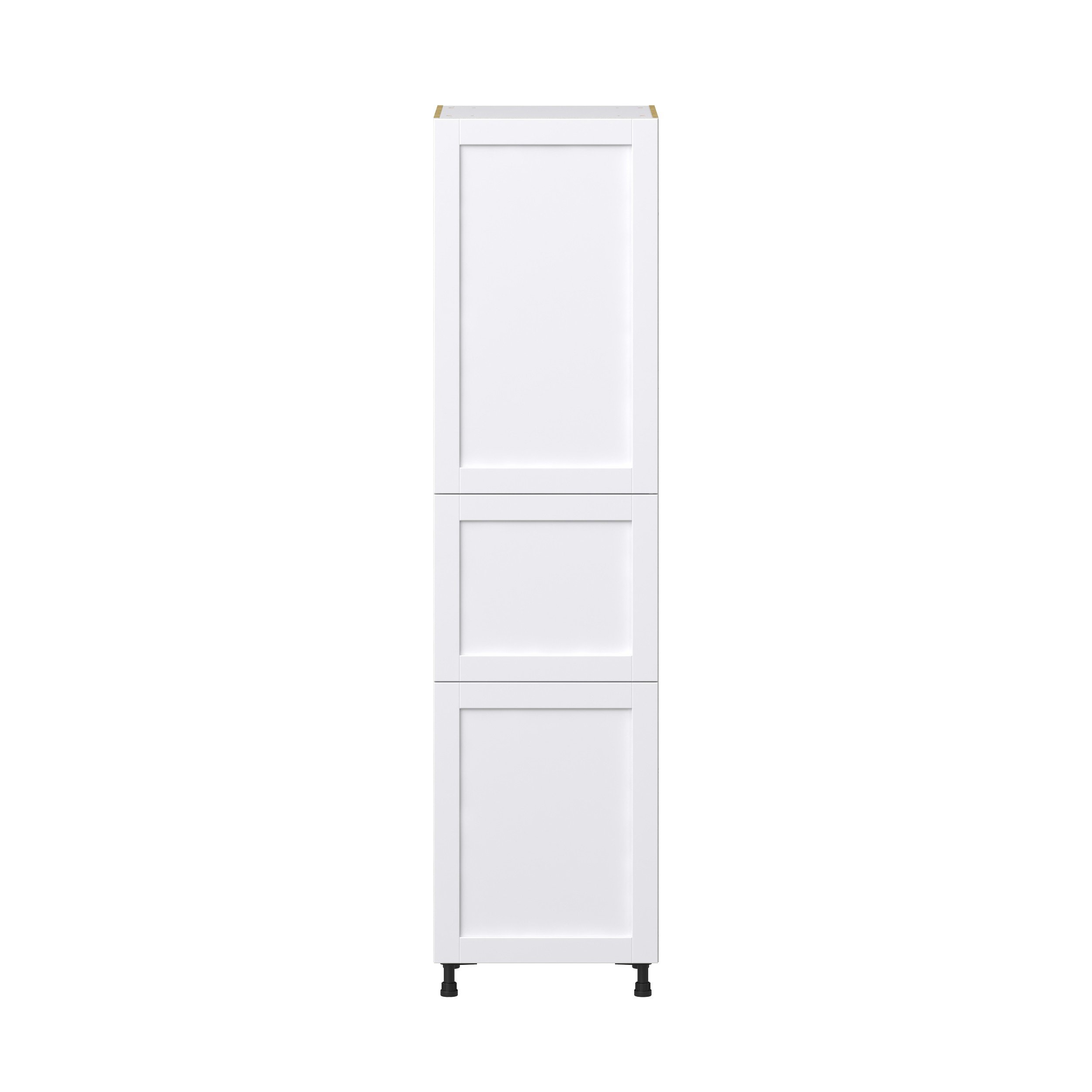 Dahlia Bright White Shaker Assembled Pantry Cabinet with 2 Doors and 3 Inner Drawers (24 in. W X 94.5 in. H X 24 in. D)