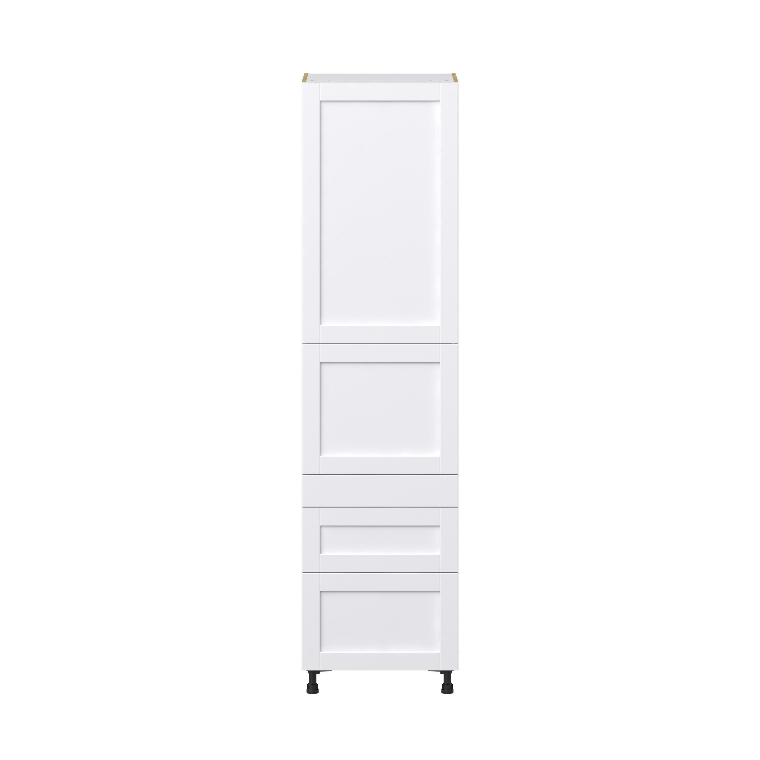 Dahlia Bright White Shaker Assembled Pantry Cabinet with 3 Drawers and 2 Inner Drawers (24 in. W X 94.5 in. H X 24 in. D)