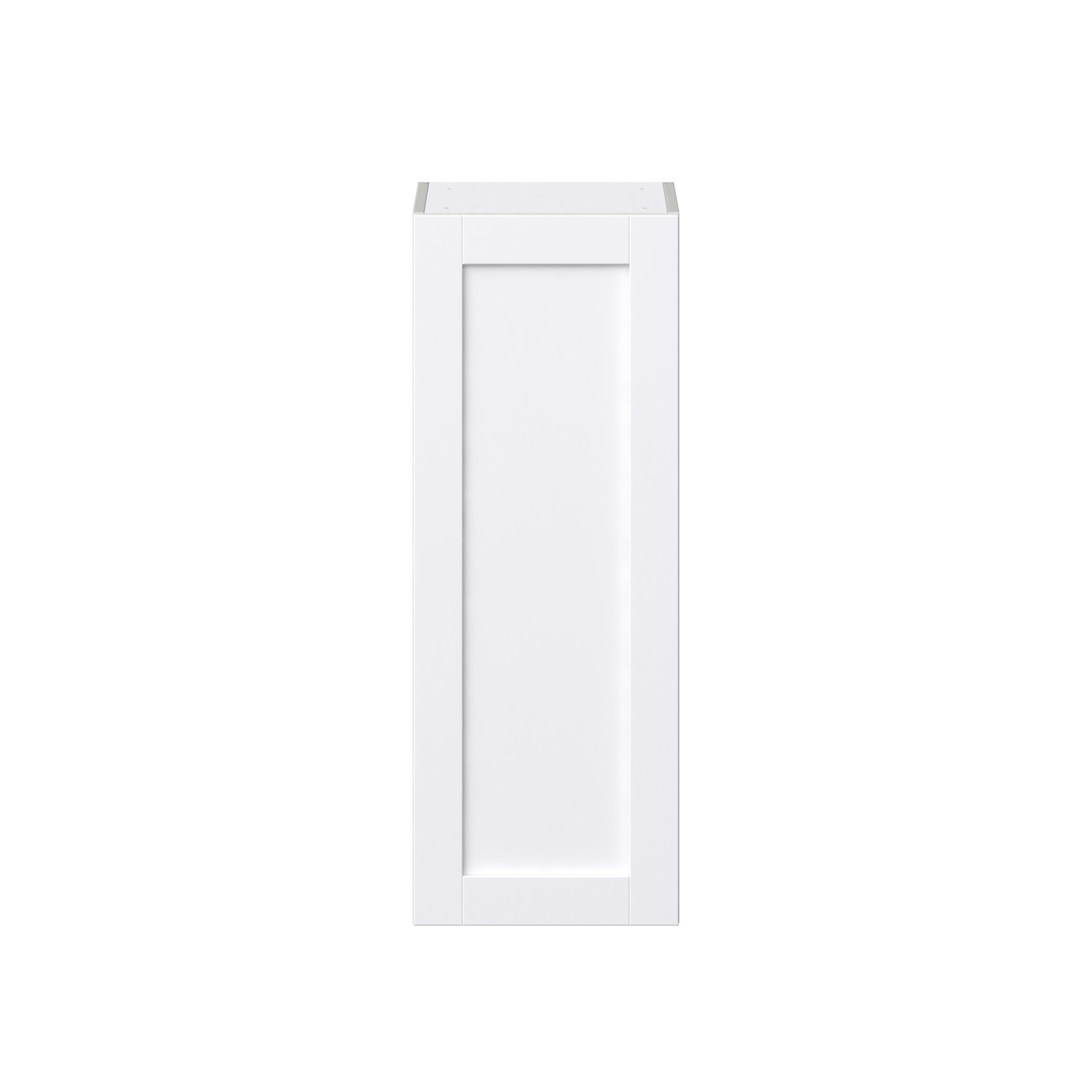 Dahlia Bright White Shaker Assembled Wall Cabinet with Full High Door (15 in. W x 40 in. H x 14 in. D)