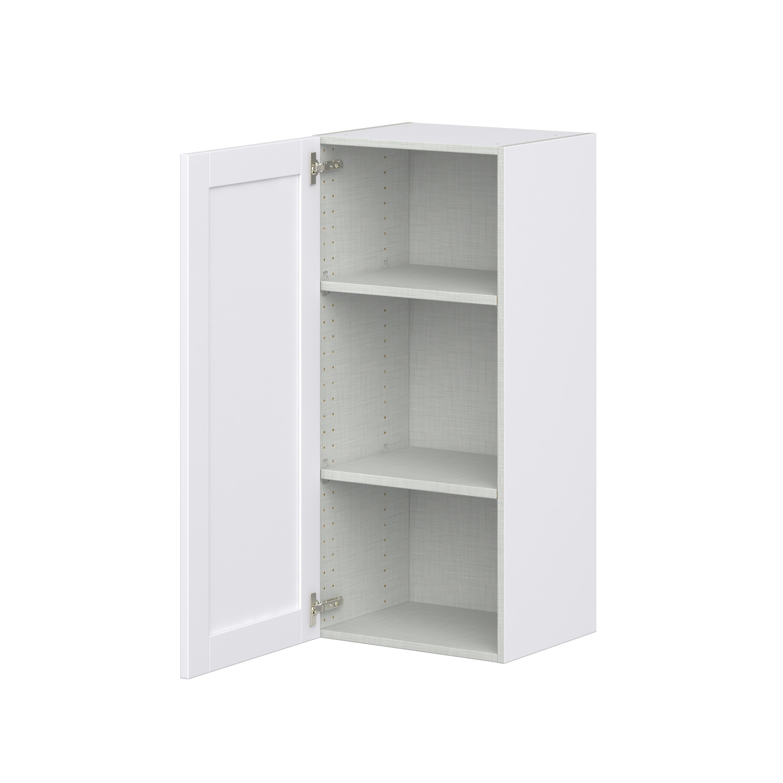 Dahlia Bright White Shaker Assembled Wall Cabinet with Full High Door (18 in. W x 40 in. H x 14 in. D)