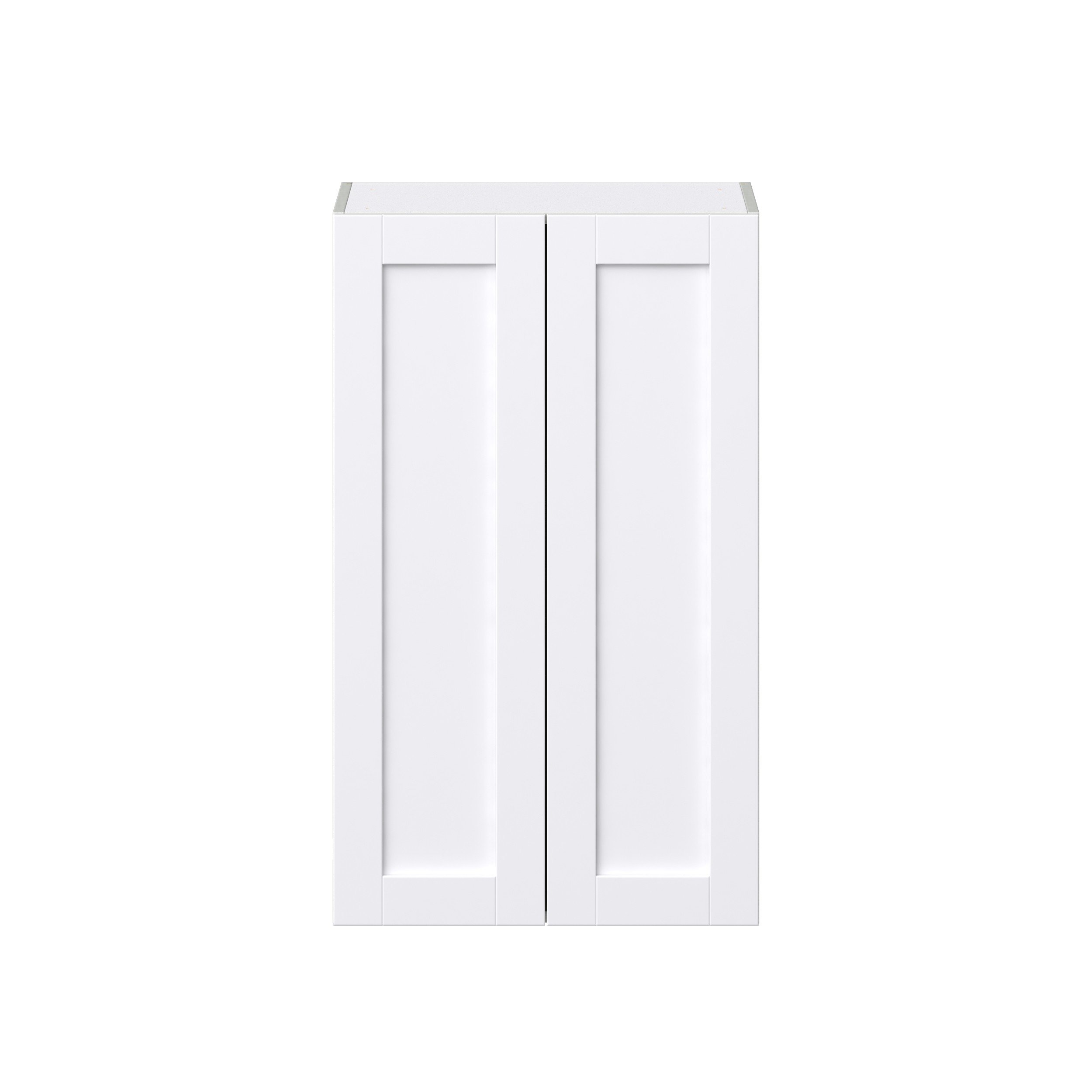 Dahlia Bright White Shaker Assembled Wall Cabinet with 2 Full High Doors (24 in. W x 40 in. H x 14 in. D)