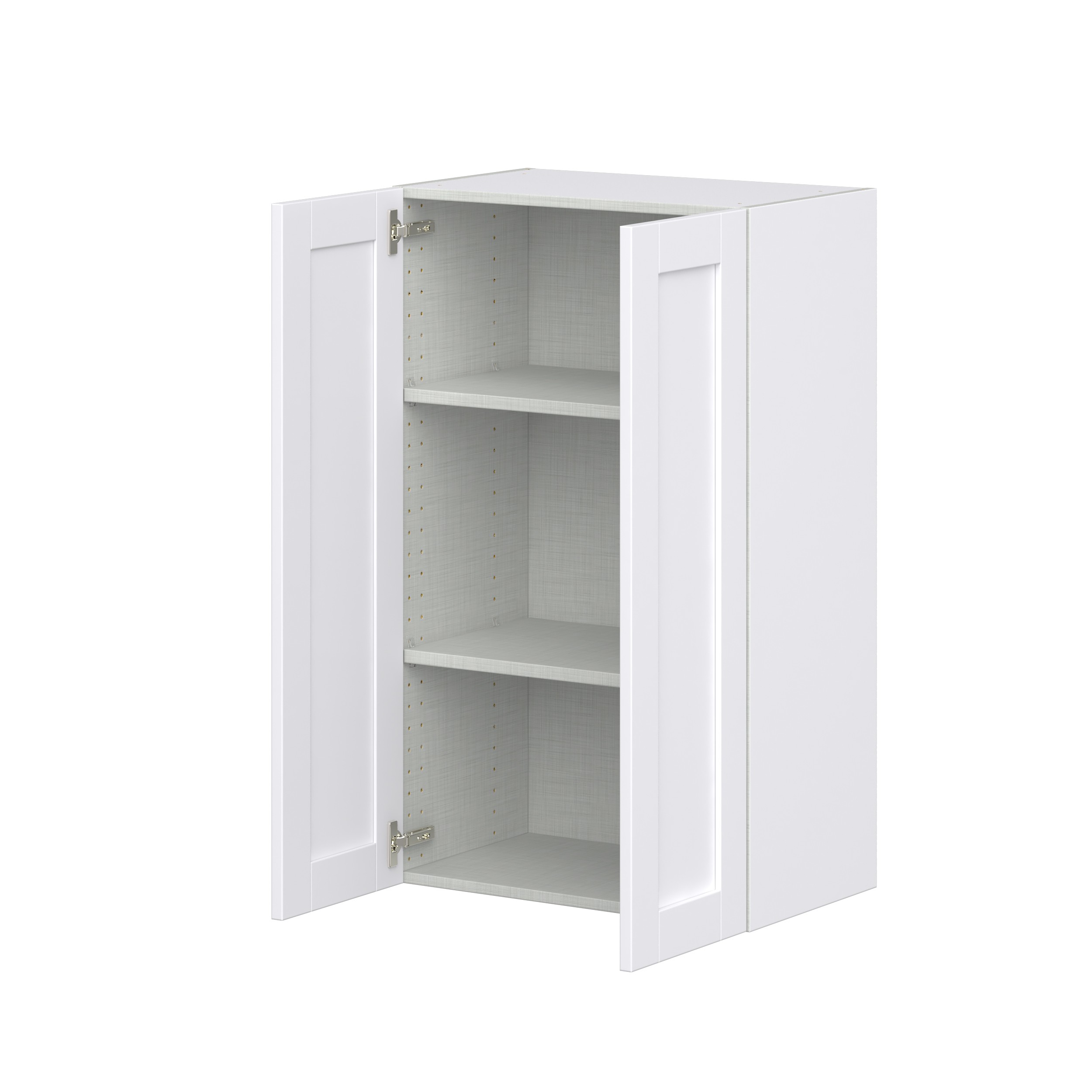 Dahlia Bright White Shaker Assembled Wall Cabinet with 2 Full High Doors (24 in. W x 40 in. H x 14 in. D)