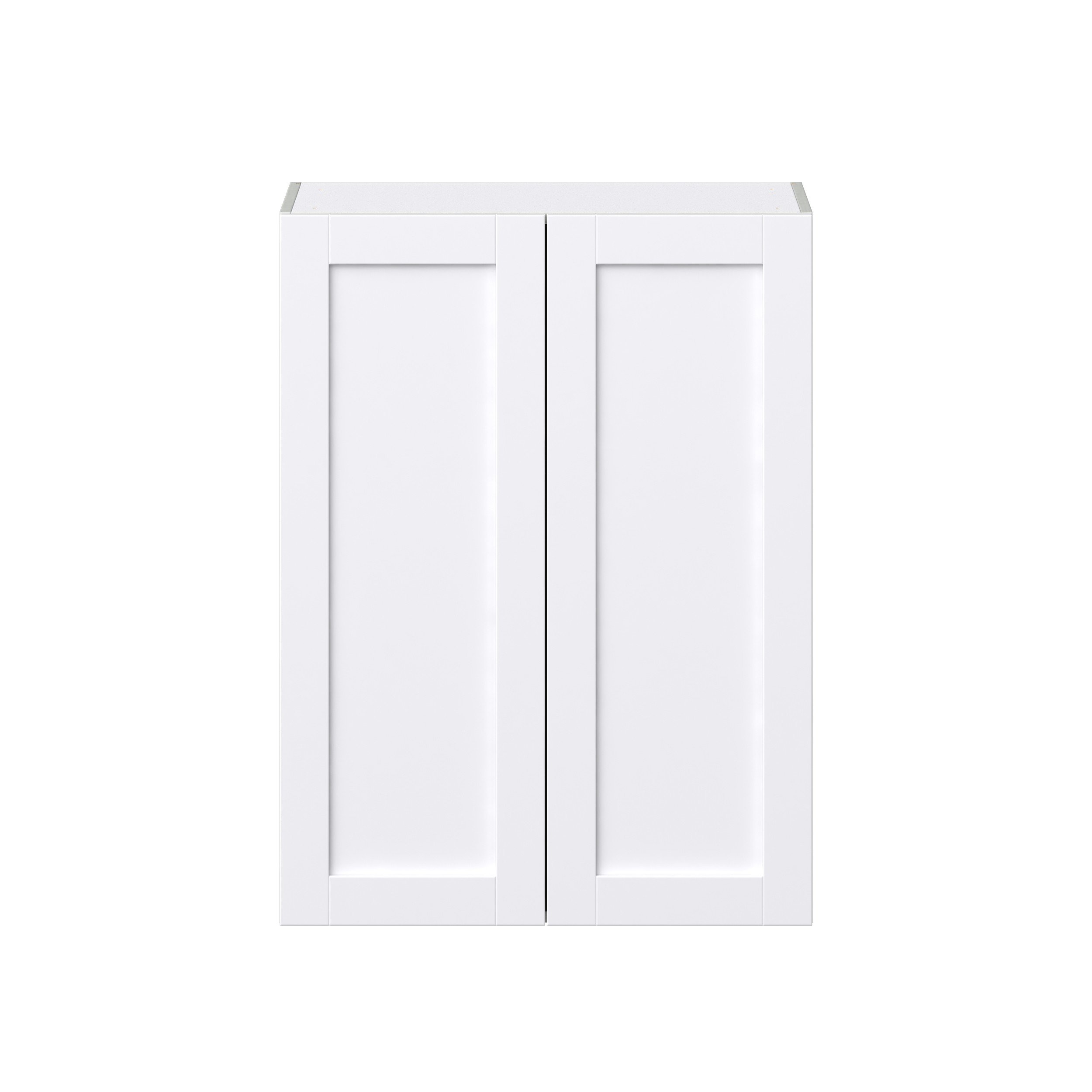 Dahlia Bright White Shaker Assembled Wall Cabinet with 2 Full High Doors (30 in. W x 40 in. H x 14 in. D)