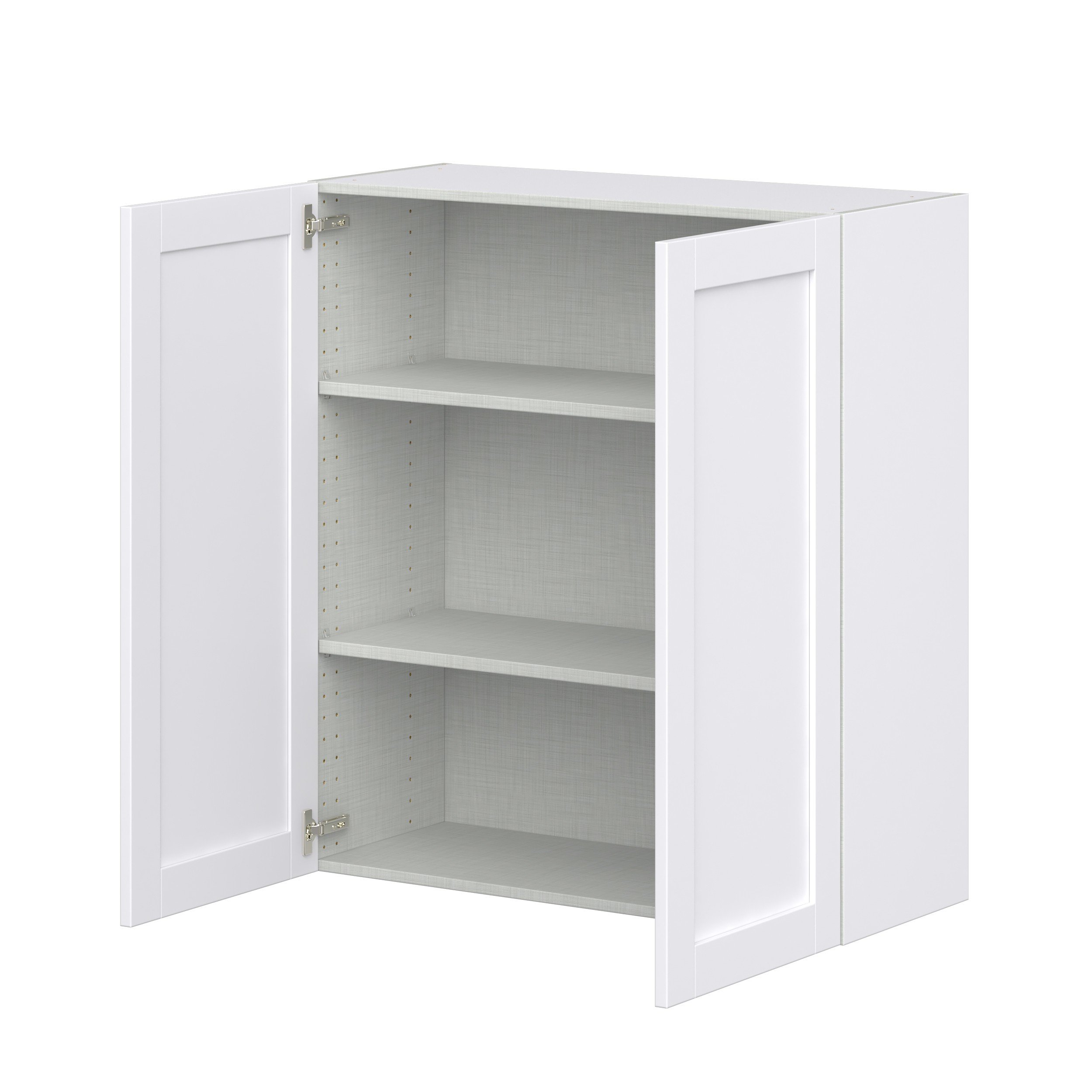 Dahlia Bright White Shaker Assembled Wall Cabinet with 2 Full High Doors (36 in. W x 40 in. H x 14 in. D)