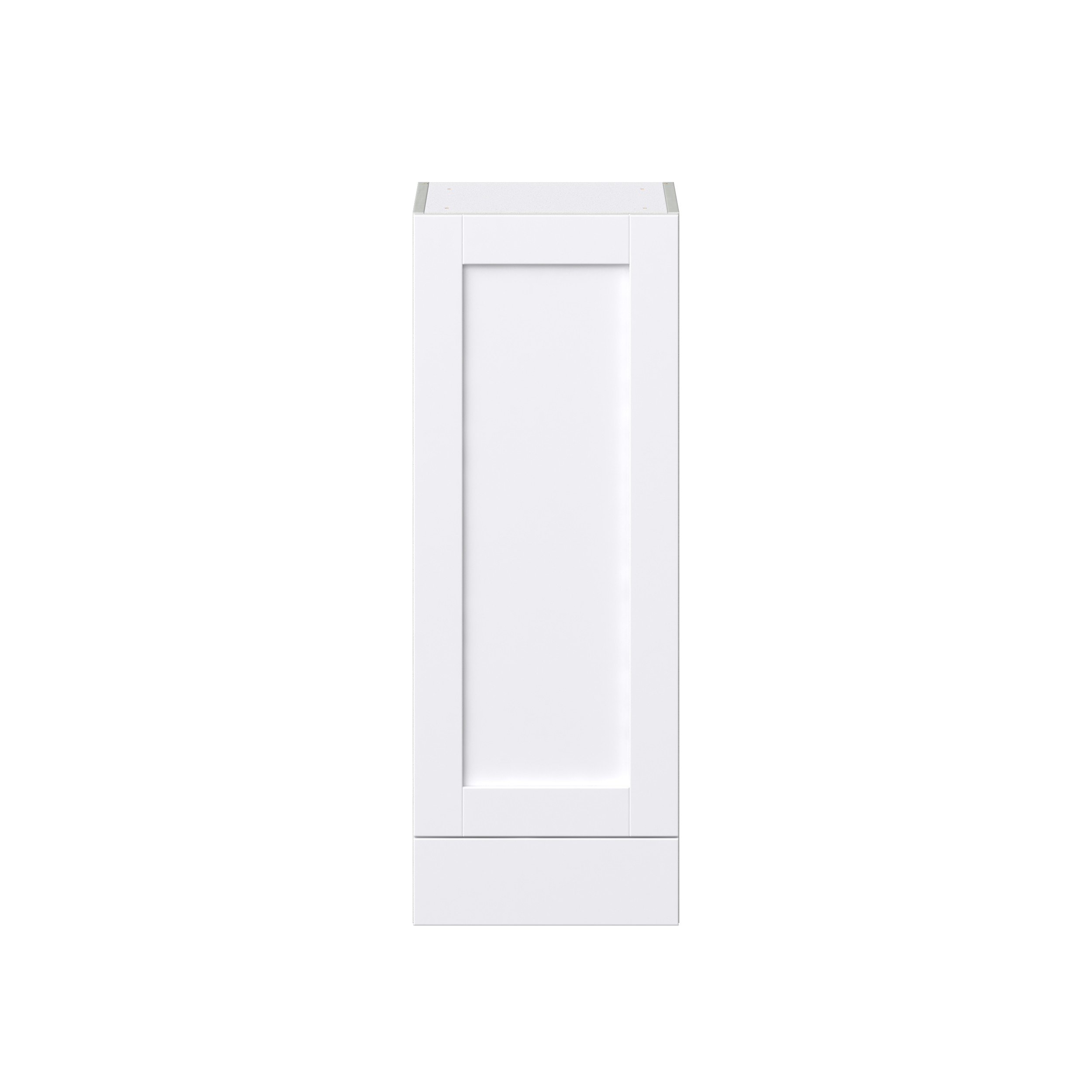 Dahlia Bright White Shaker Assembled Wall Cabinet with a Door and a 5 in. Drawer (15 in. W x 40 in. H x 14 in. D)