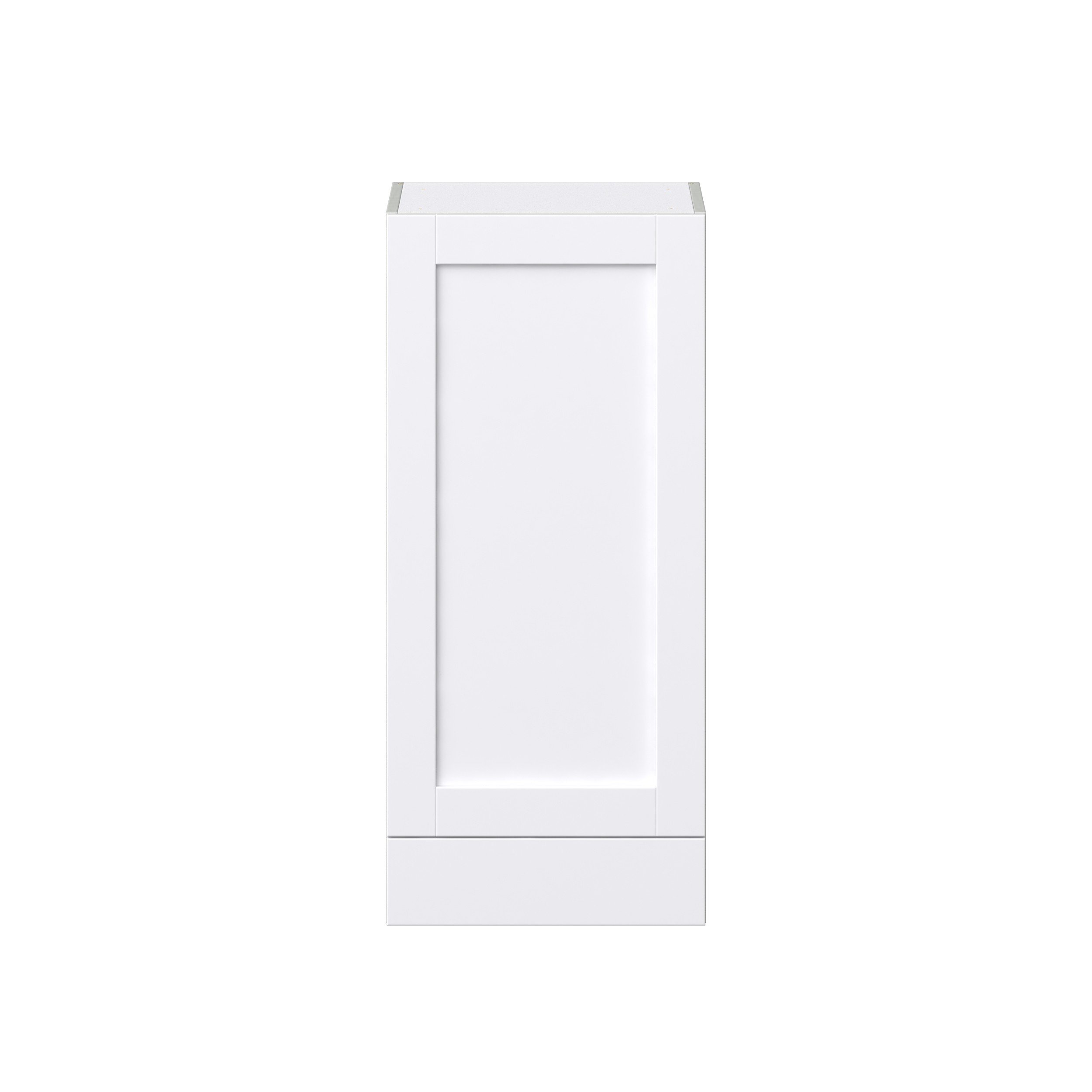 Dahlia Bright White Shaker Assembled Wall Cabinet with a Door and a 5 in. Drawer (18 in. W x 40 in. H x 14 in. D)