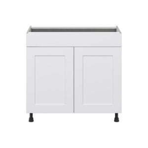 Jasmine Painted Warm White  Shaker Assembled Sink Base Cabinet with 2 Doors and 1 False Front (36 in. W x 34.5 in. H x 24 in. D)