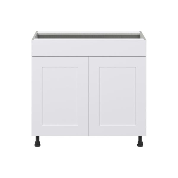 Jasmine Painted Warm White  Shaker Assembled Sink Base Cabinet with 2 Doors and 1 False Front (36 in. W x 34.5 in. H x 24 in. D)