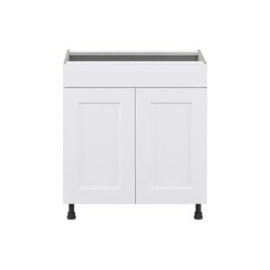 Jasmine Painted Warm White  Shaker Assembled Sink Base Cabinet with 2 Doors and 1 False Front (30 in. W x 34.5 in. H x 24 in. D)