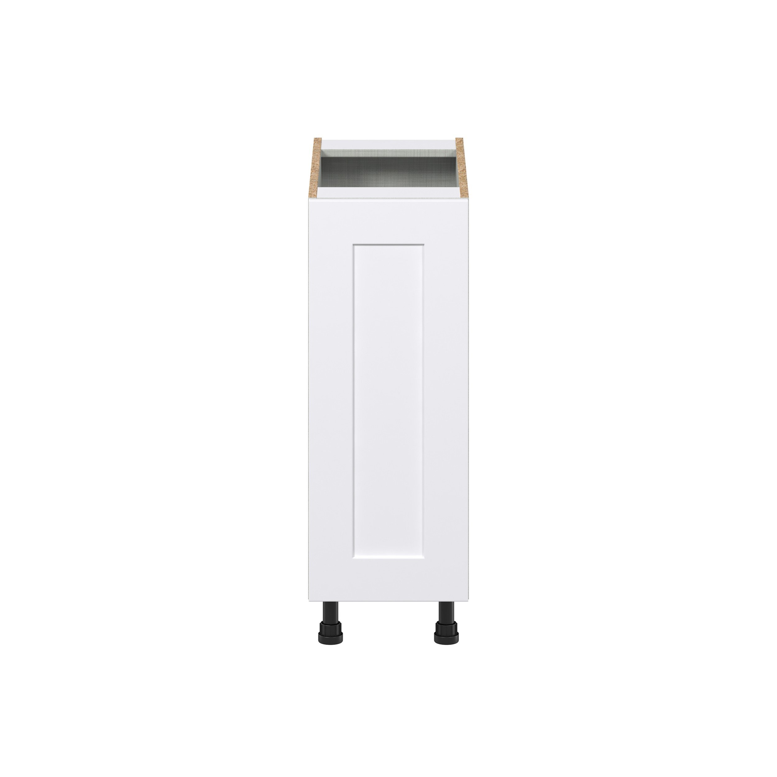 Jasmine Painted Warm White Shaker Assembled Full High Door with Pull Out Left Spice Rack Kitchen Cabinet (12 in. W x 34.5 in. H x 24 in. D)