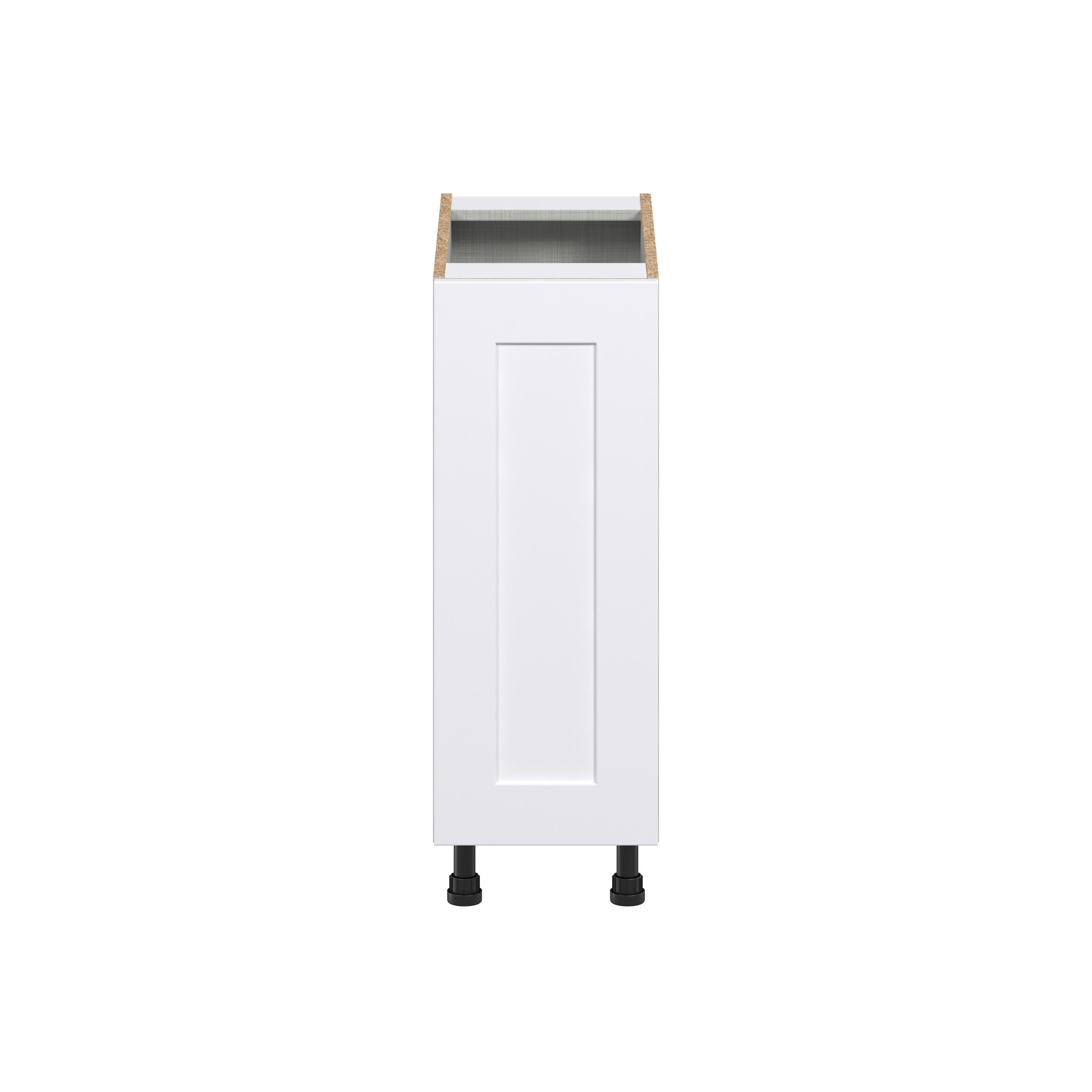 Jasmine Painted Warm White Shaker Assembled Full High Door with Pull Out Right Spice Rack Kitchen Cabinet (12 in. W x 34.5 in. H x 24 in. D)