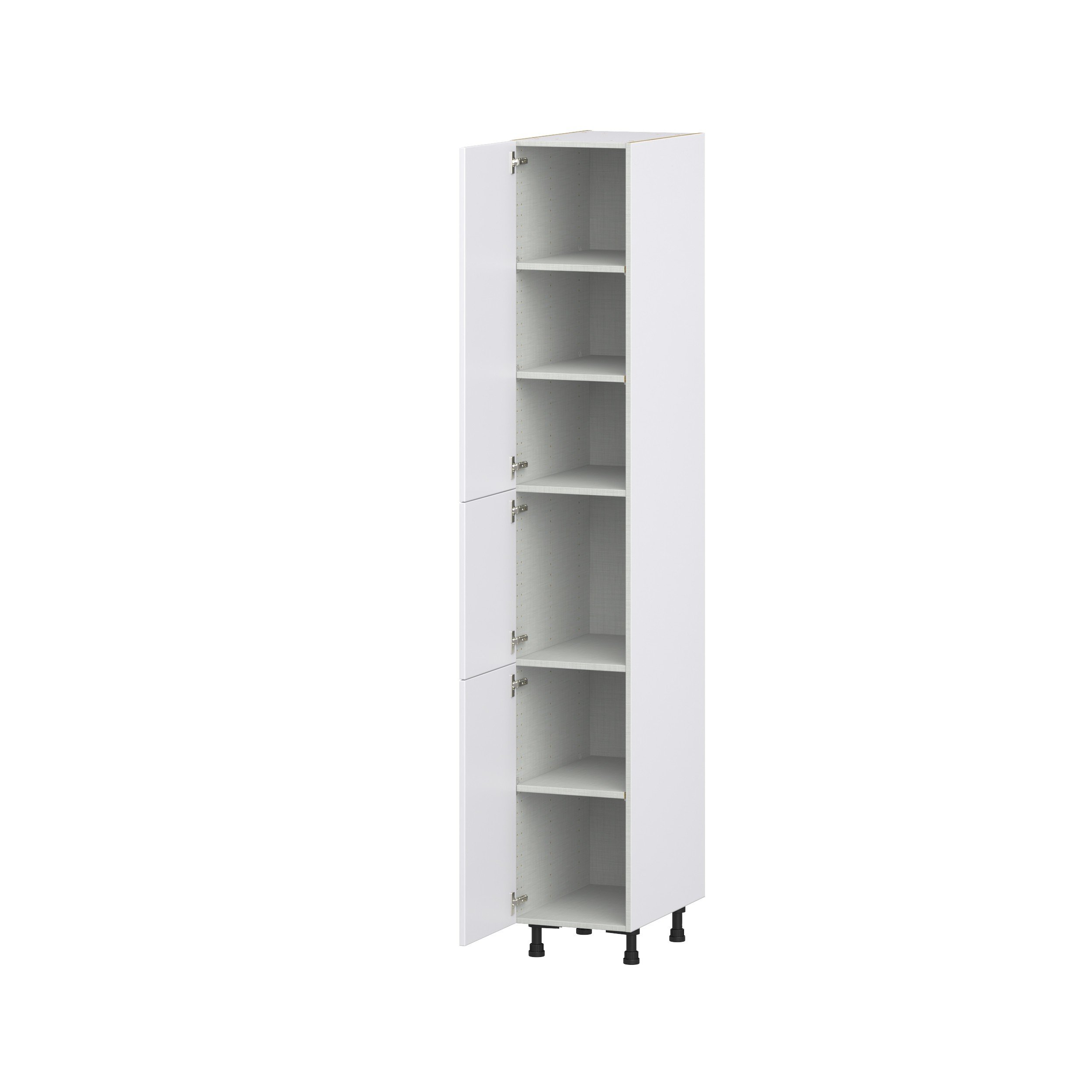 Jasmine Painted Warm White Shaker Assembled Pantry Cabinet with 5 Shelves (15 in. W x 94.5 in. H x 24 in. D)