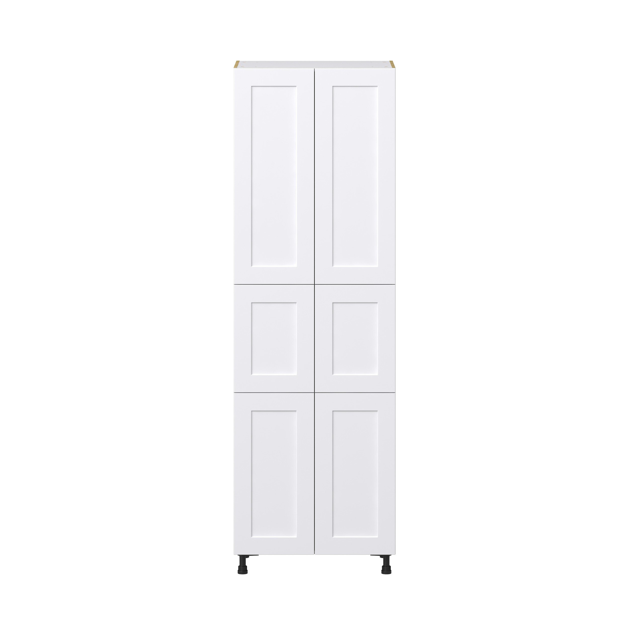 Jasmine Painted Warm White Shaker Assembled Pantry Cabinet with 5 Shelves (30 in. W x 94.5 in. H x 24 in. D)