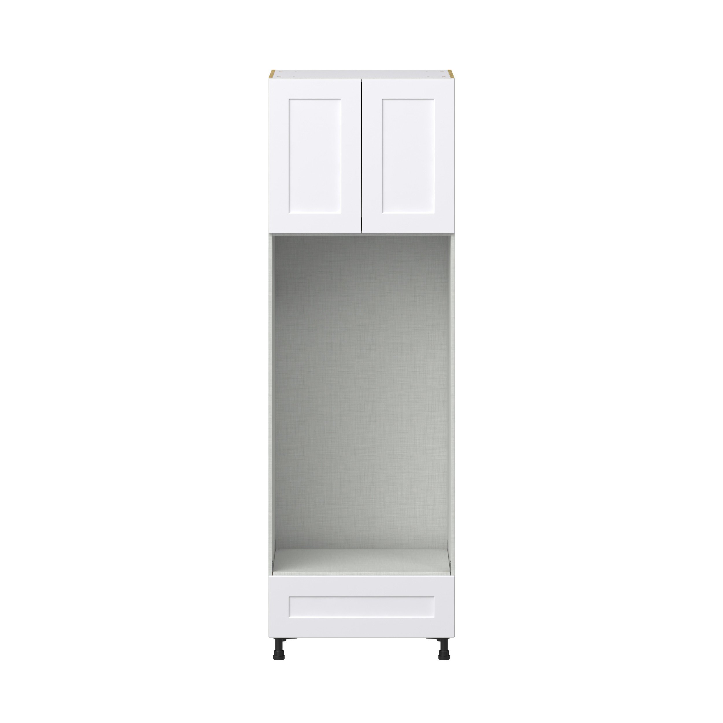 Jasmine Painted Warm White Shaker Assembled Pantry Micro/Oven Cabinet with Drawer (30 in. W X 94.5 in. H X 24 in. D)