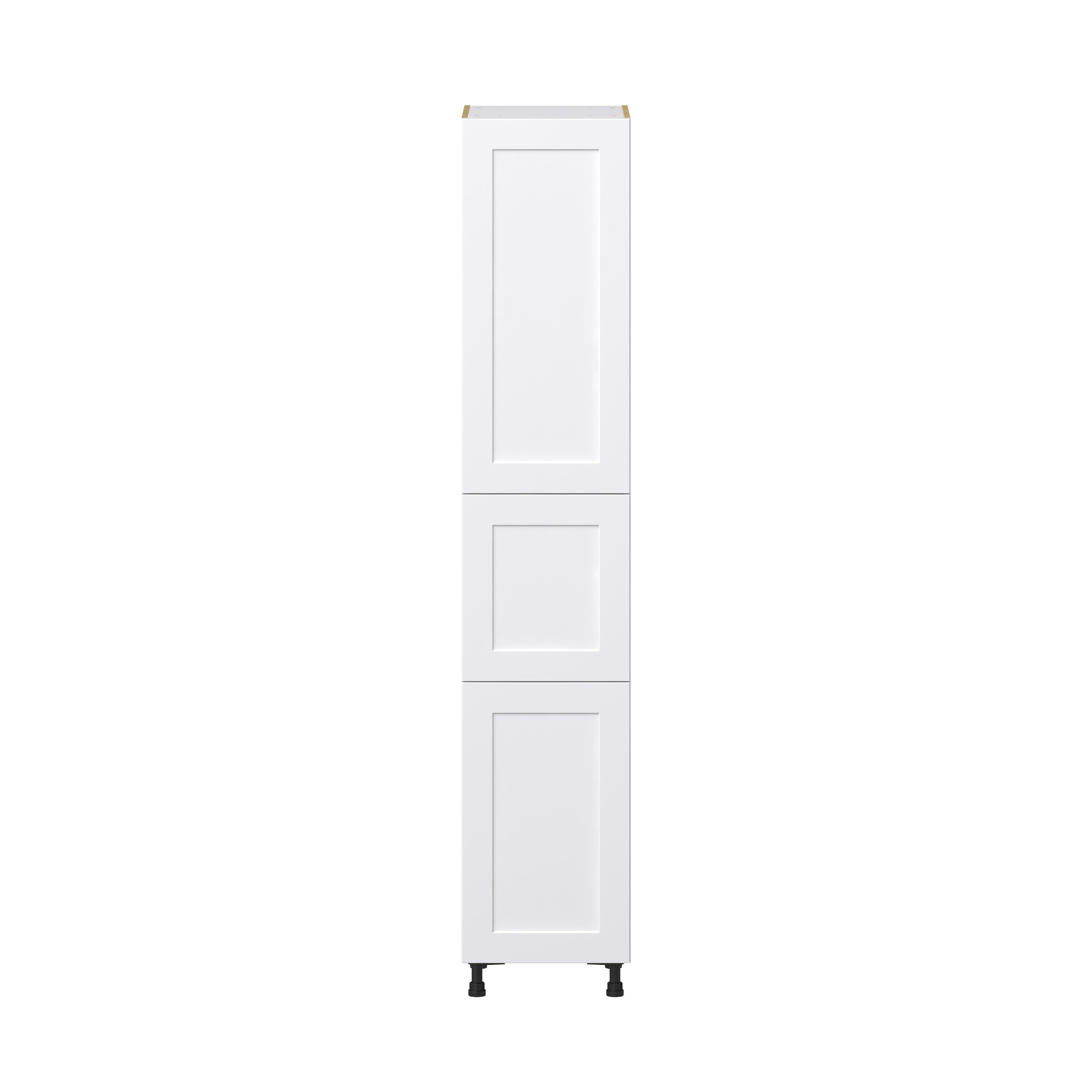 Jasmine Painted Warm White Shaker Assembled Pantry Cabinet with 2 Doors and 3 Inner Drawers (18 in. W X 94.5 in. H X 24 in. D)