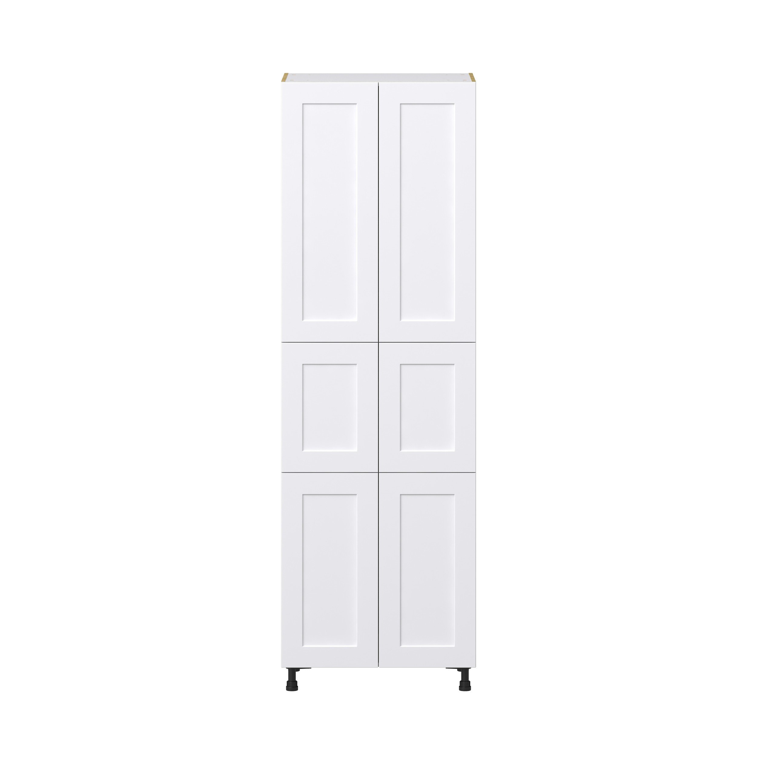 Jasmine Painted Warm White Shaker Assembled Pantry Cabinet with 6 Doors and 3 Inner Drawers (30 in. W X 94.5 in. H X 24 in. D)