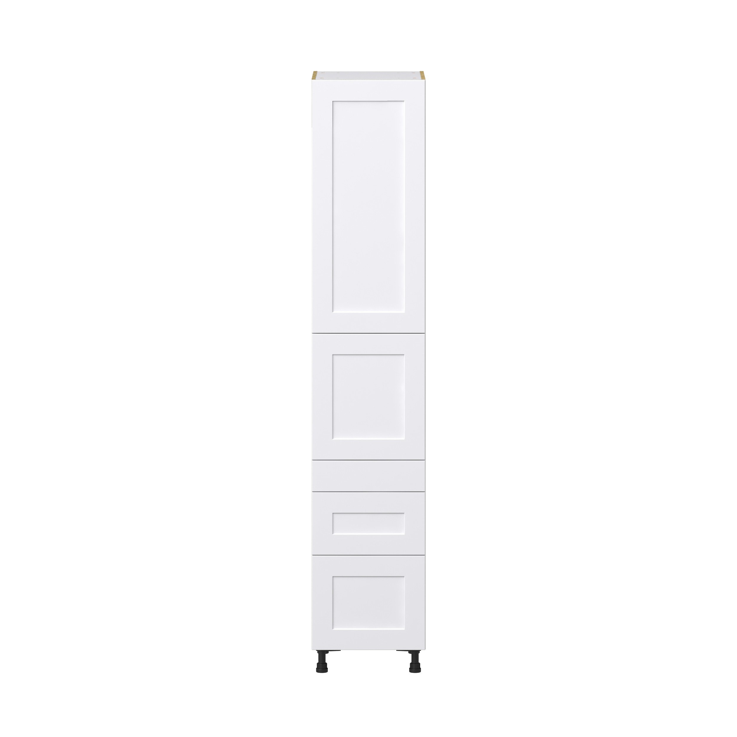 Jasmine Painted Warm White Shaker Assembled Pantry Cabinet with 3 Drawers and 2 Inner Drawers (18 in. W X 94.5 in. H X 24 in. D)