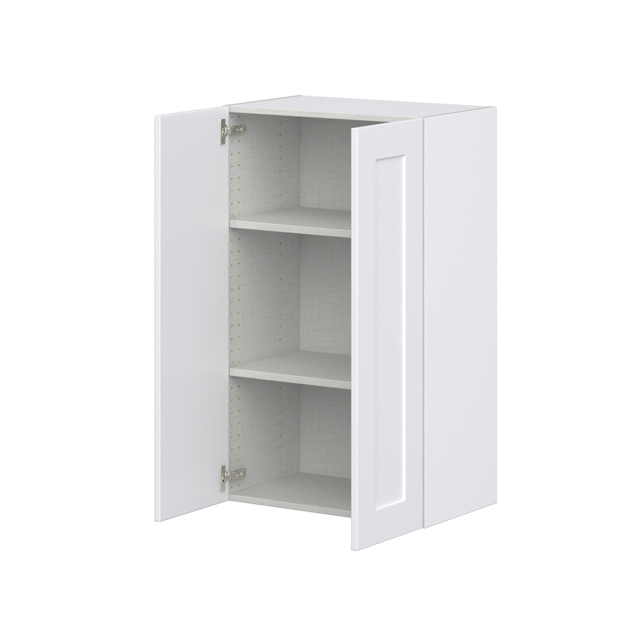 Jasmine Painted Warm White Shaker Assembled Wall Cabinet with 2 Full High Doors (24 in. W x 40 in. H x 14 in. D)