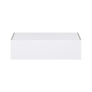 Lily Bright White  Slab Assembled Deep Wall Bridge Cabinet with Lift Up Door (36 in. W X 10 in. H X 24 in. D)