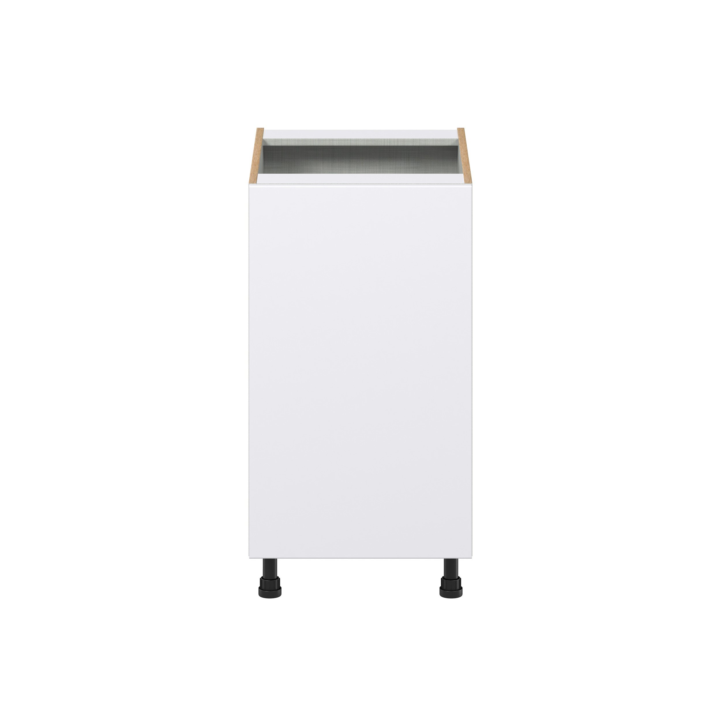 Lily Bright White Slab Assembled Full High Door with 2 Pull Out Waste Bin Kitchen Cabinet (18 in. W x 34.5 in. H x 24 in. D)