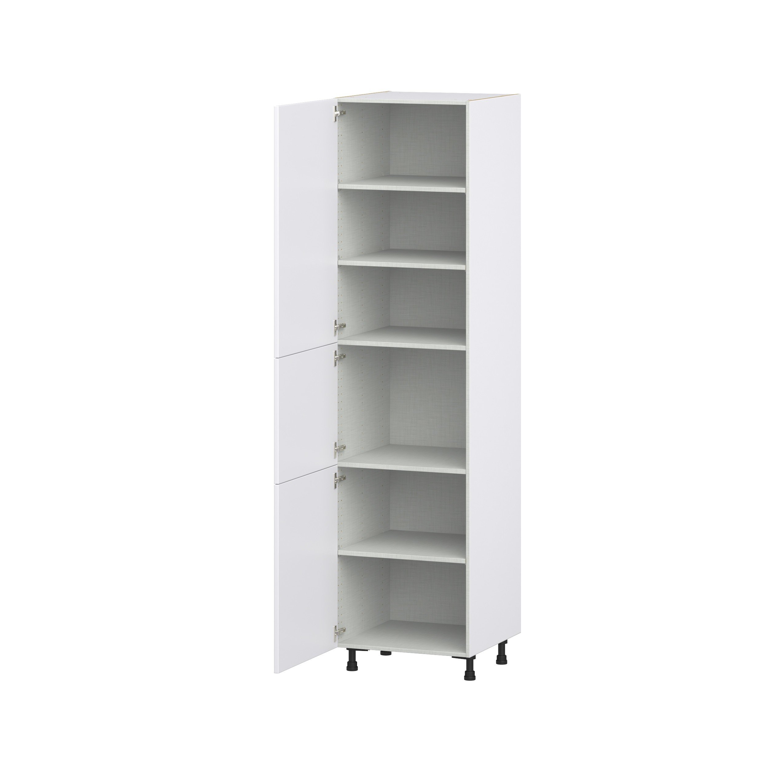 Lily Bright White Slab Assembled Pantry Cabinet with 5 Shelves (24 in. W x 94.5 in. H x 24 in. D)