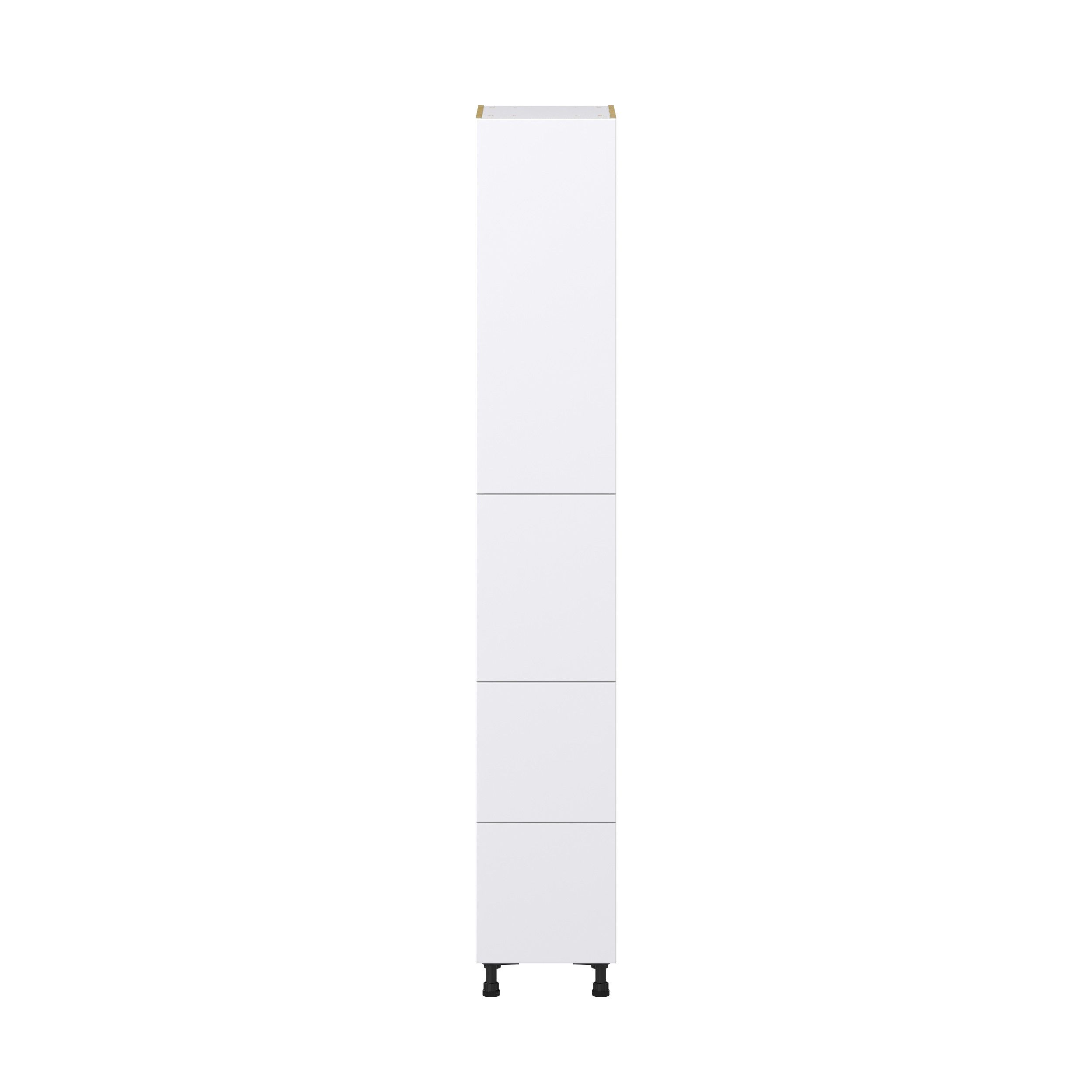 Lily Bright White Slab Assembled Pantry Cabinet 2 Doors with 2 Drawers and 2 Inner Drawers (15 in. W X 94.5 in. H X 24 in. D)