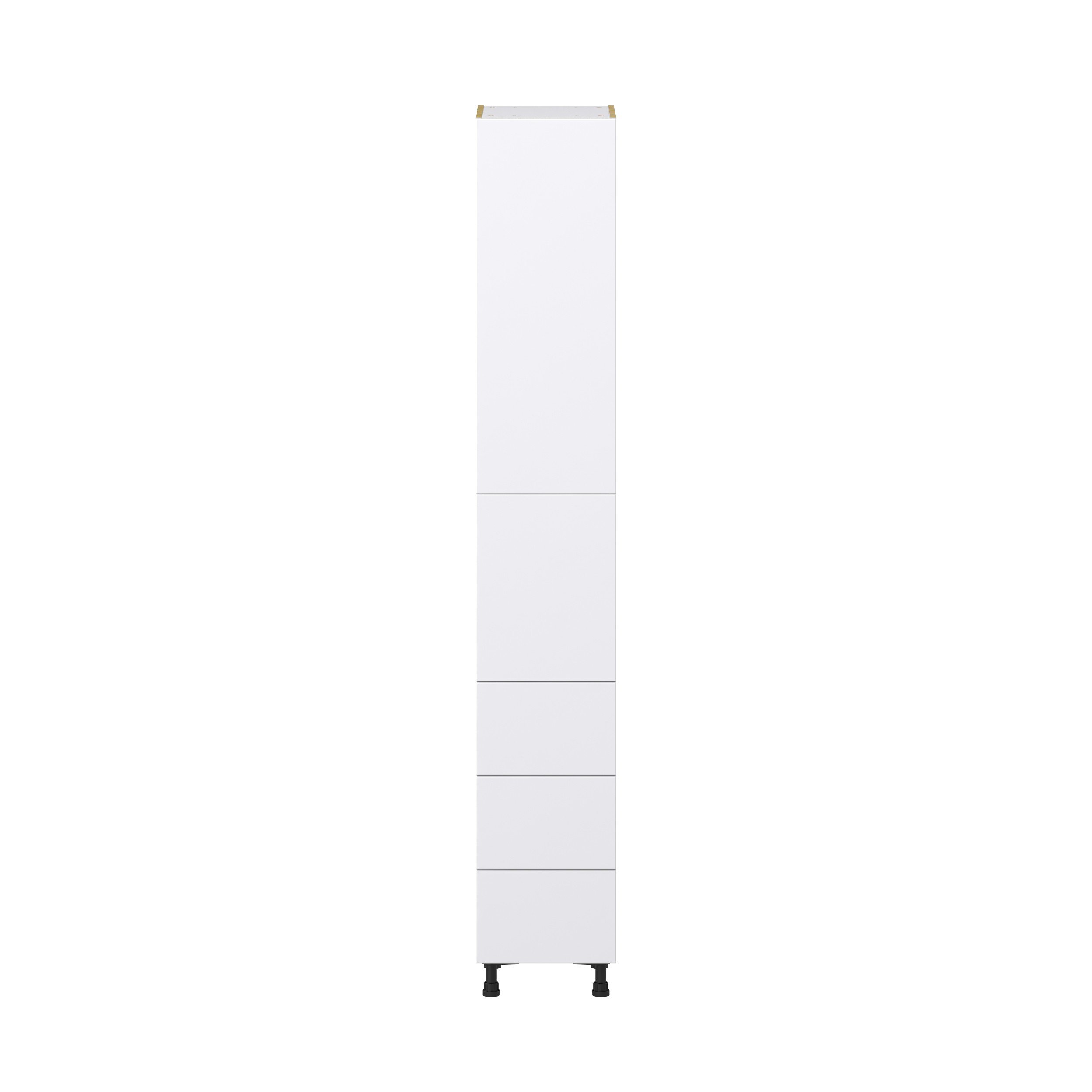 Lily Bright White Slab Assembled Pantry Cabinet 2 Doors with 3 Drawers and 2 Inner Drawers (15 in. W X 94.5 in. H X 24 in. D)