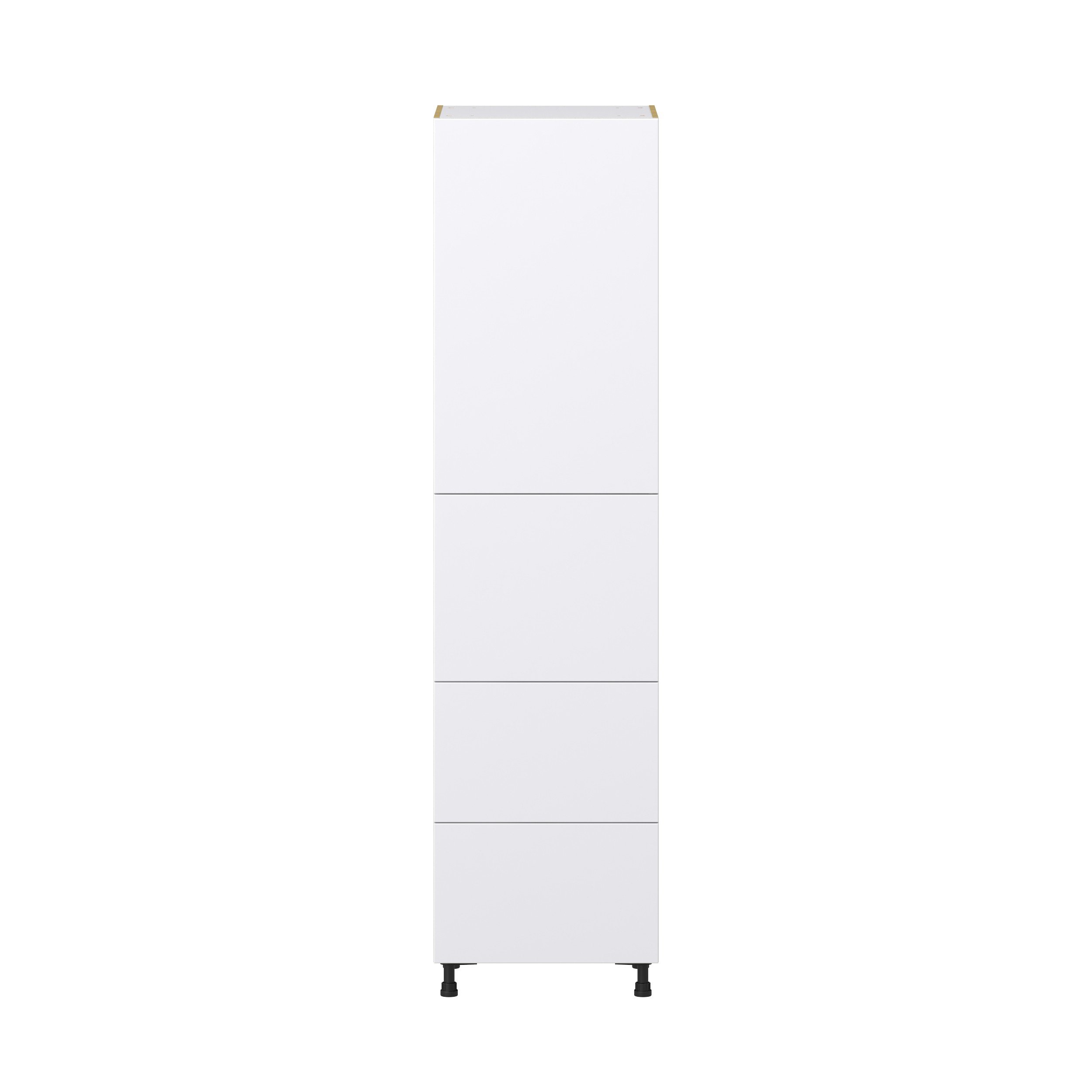 Lily Bright White Slab Assembled Pantry Cabinet 1 Doors with 2 Drawers and 2 Inner Drawers (24 in. W X 94.5 in. H X 24 in. D)