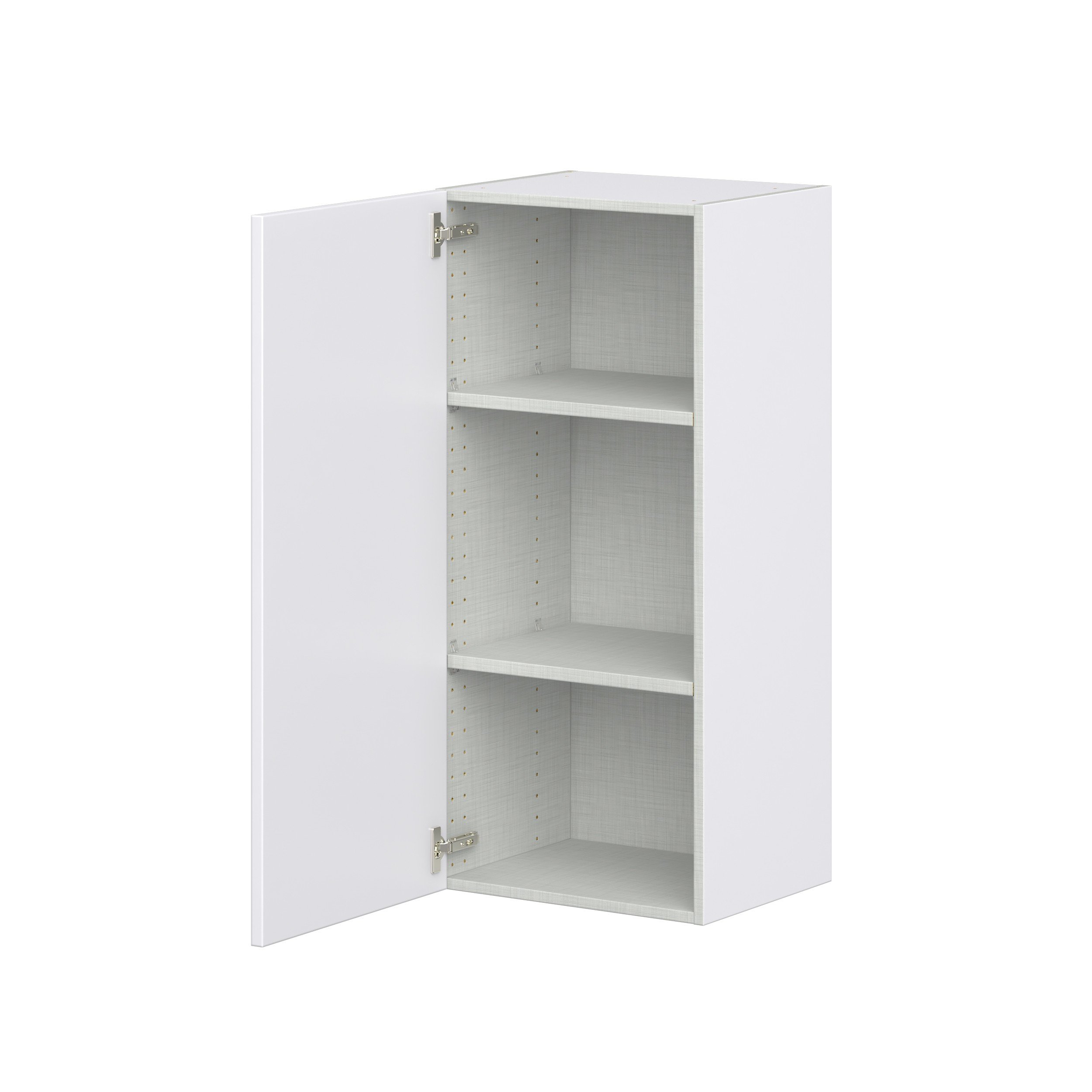 Lily Bright White Slab Assembled Wall Cabinet with Full High Door (18 in. W x 40 in. H x 14 in. D)