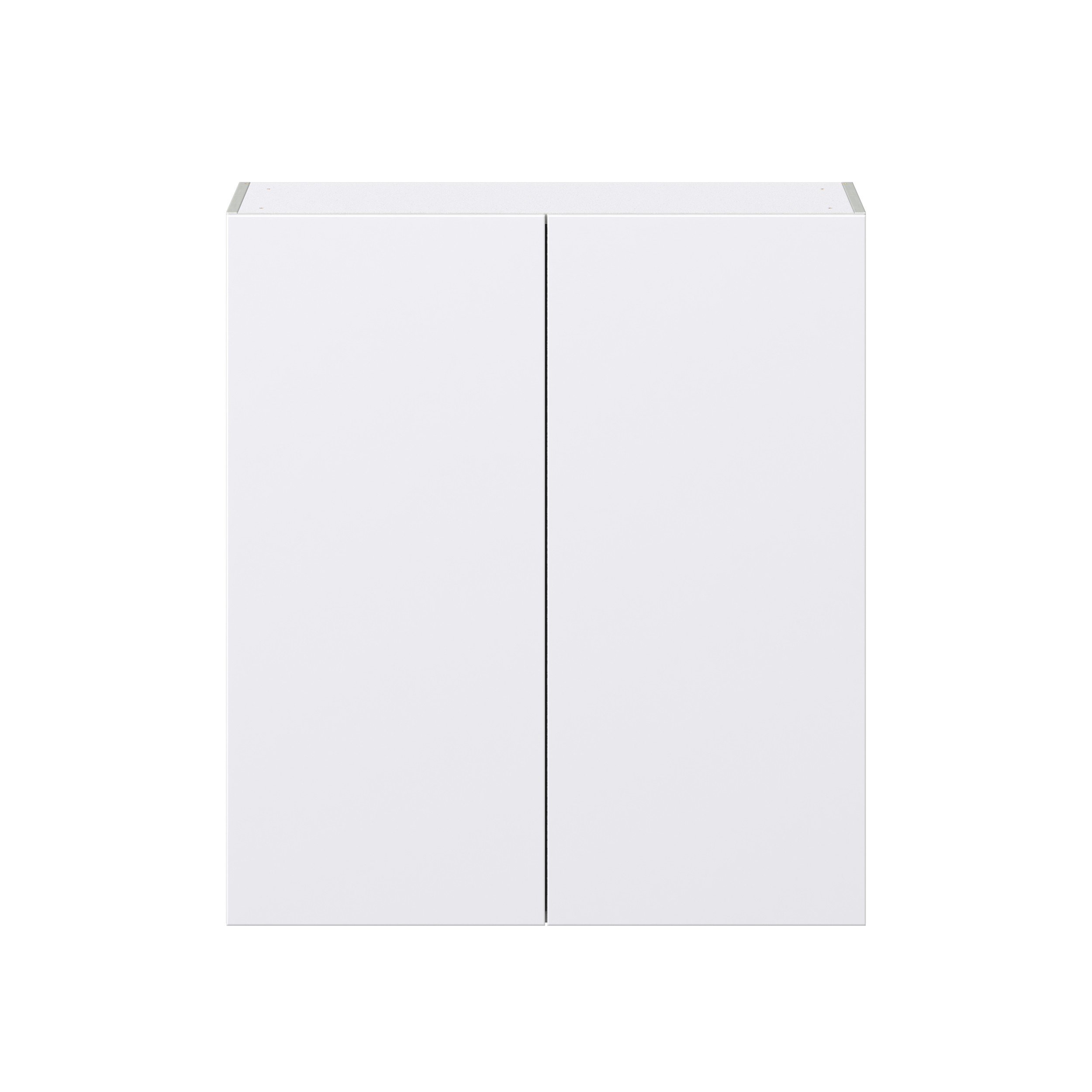 Lily Bright White Slab Assembled Wall Cabinet with 2 Full High Doors (36 in. W x 40 in. H x 14 in. D)