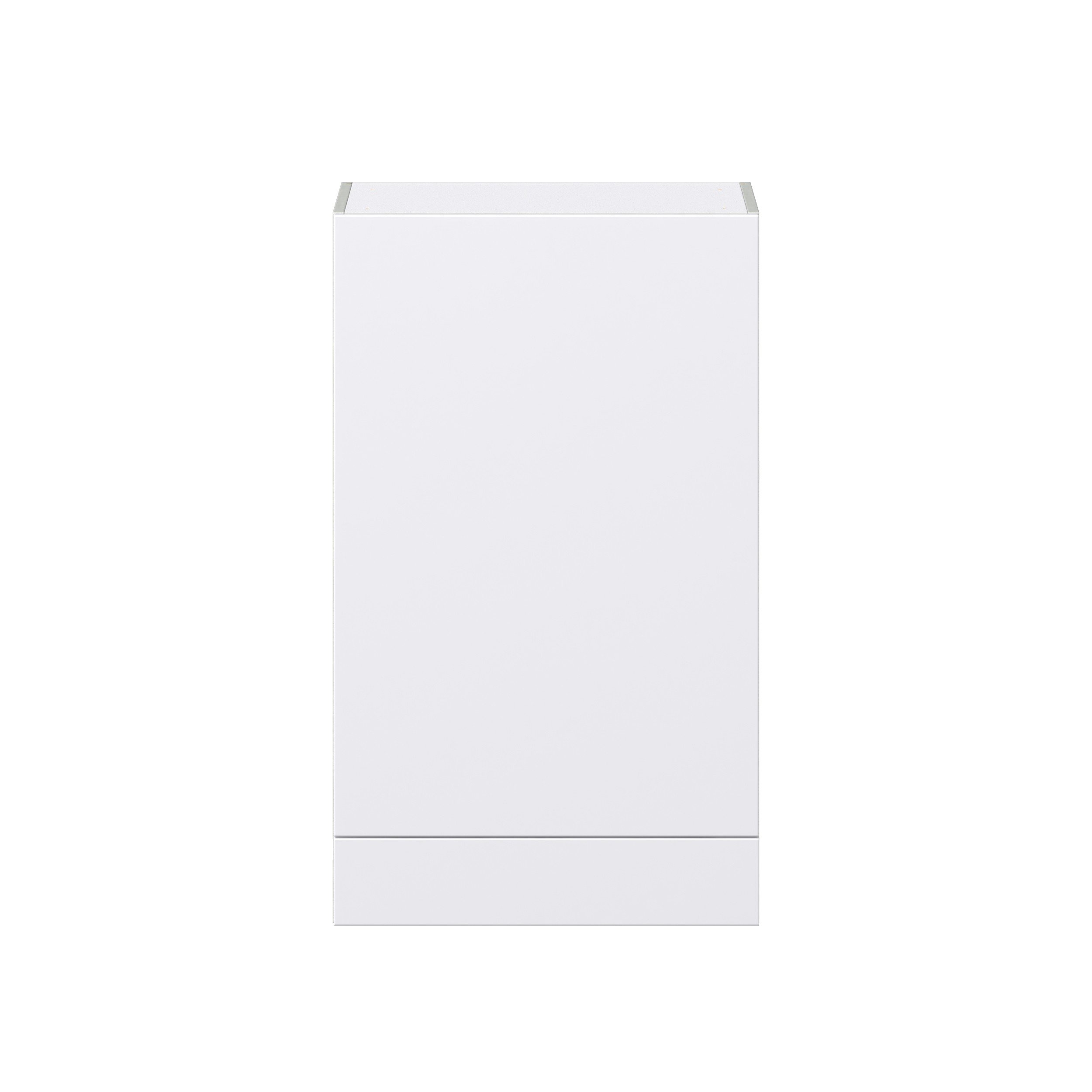 Lily Bright White Slab Assembled Wall Cabinet with a Door and a 5 in. Drawer (24 in. W x 40 in. H x 14 in. D)