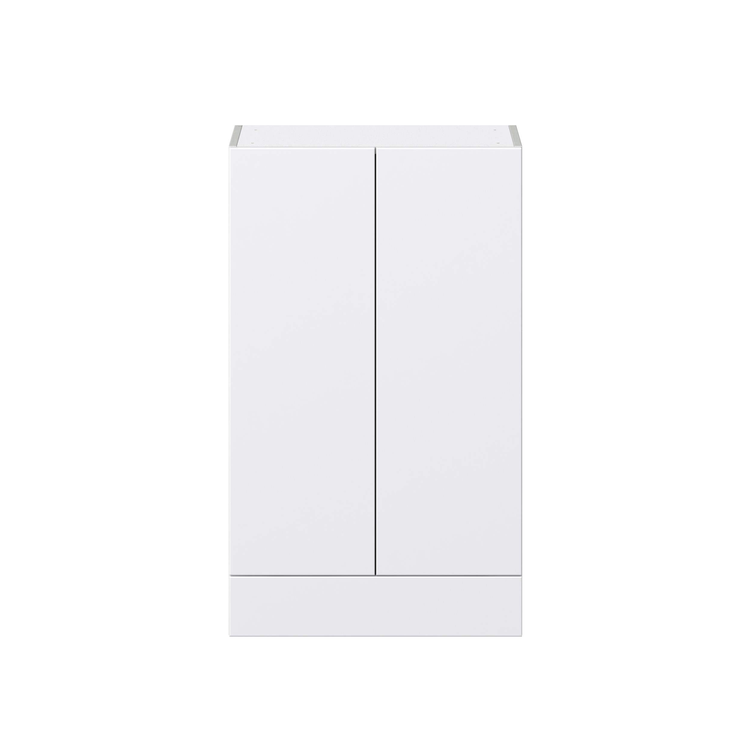 Lily Bright White Slab Assembled Wall Cabinet with 2 Doors and a 5 in. Drawer (24 in. W x 40 in. H x 14 in. D)