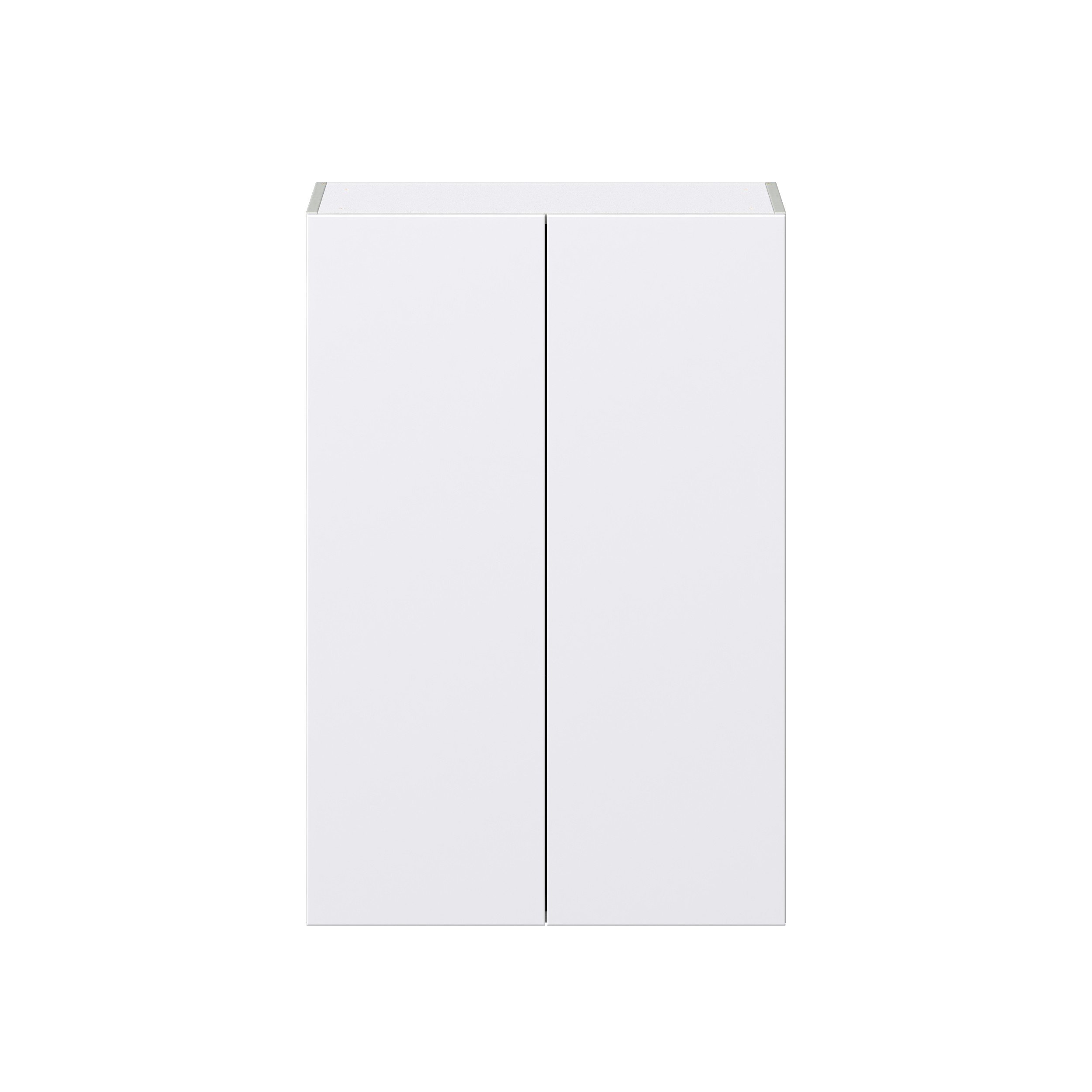 Lily Bright White Slab Assembled Wall Cabinet (27 in. W X 40 in. H X 14 in. D)