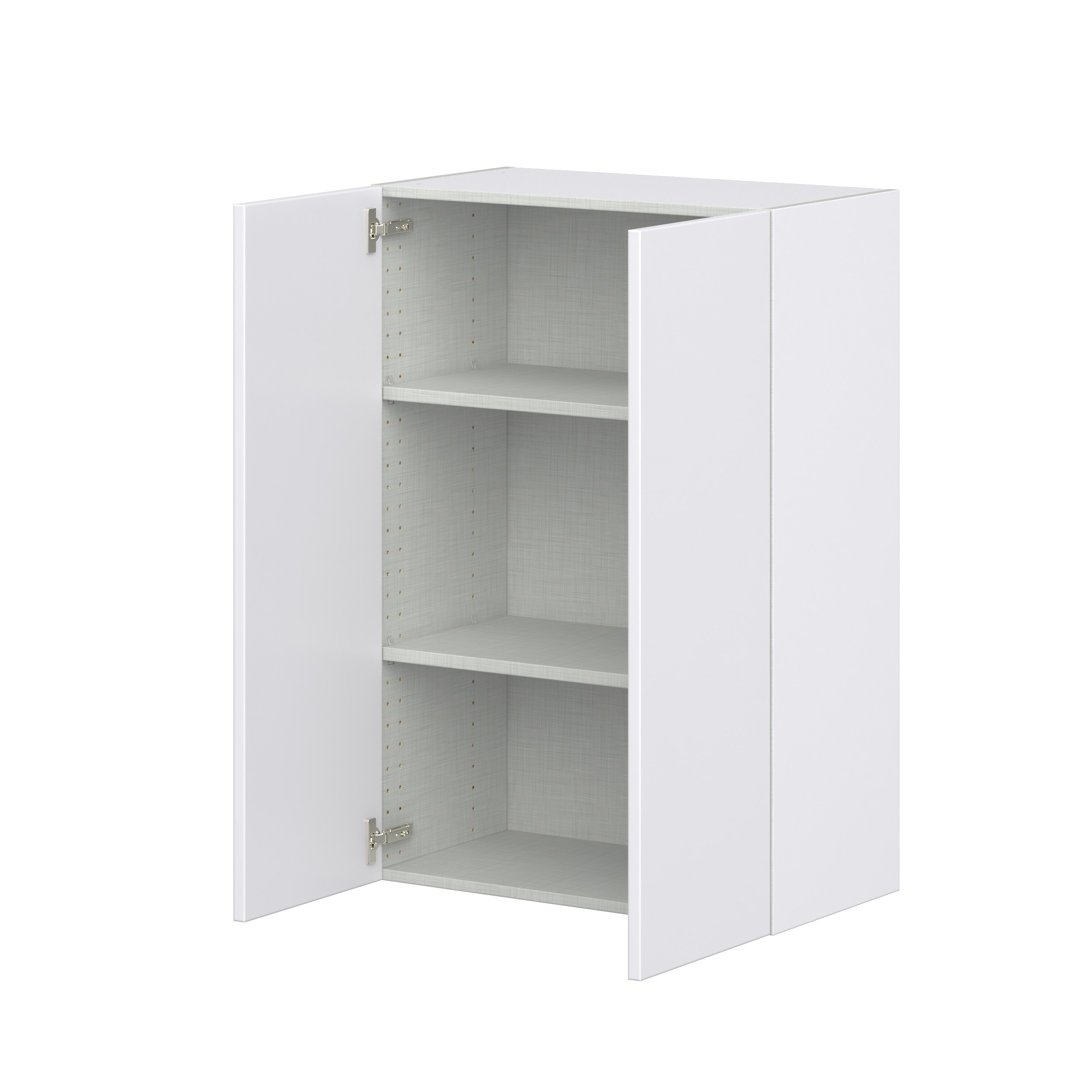 Lily Bright White Slab Assembled Wall Cabinet (27 in. W X 40 in. H X 14 in. D)